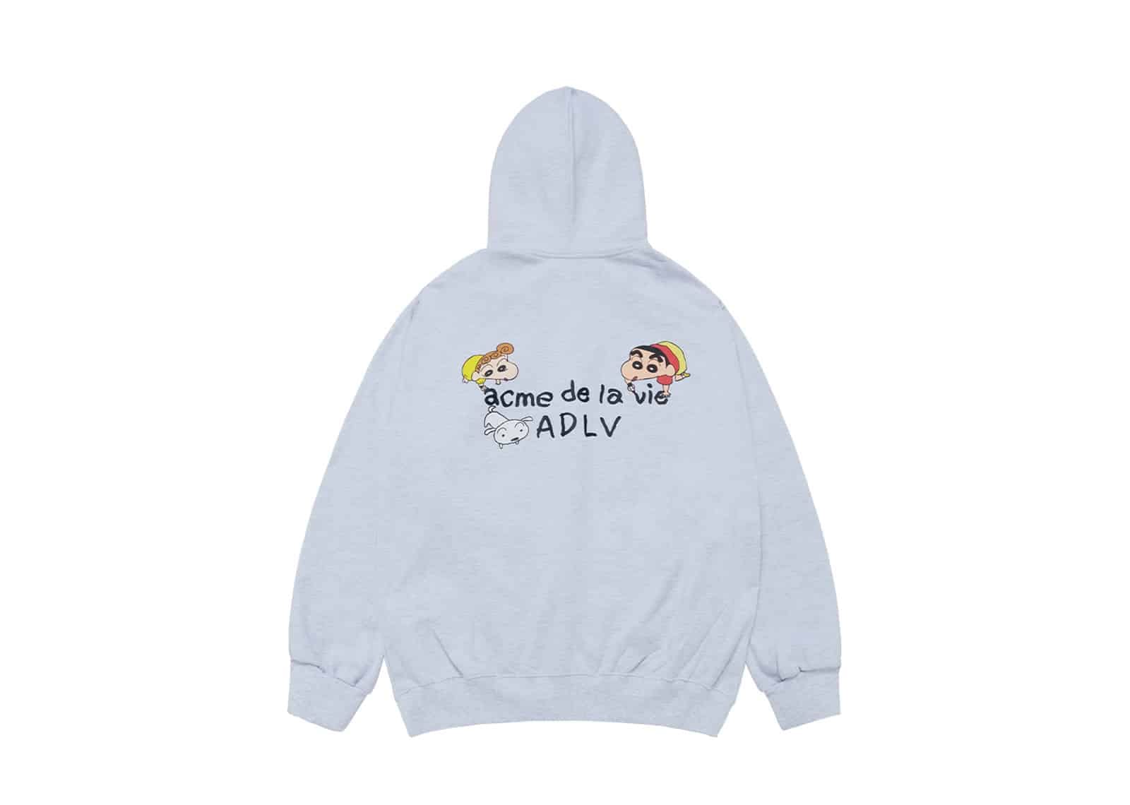 ACME de la VIE (ADLV) ADLV Shinchan Basic Logo Zip Up Hoodie Grey