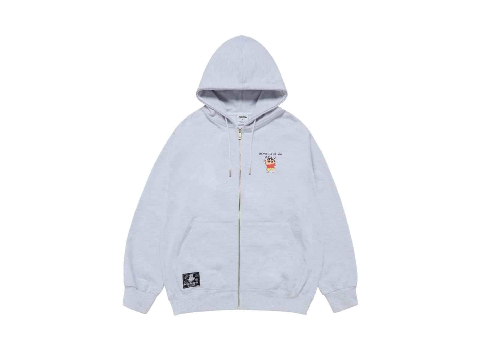 ACME de la VIE (ADLV) ADLV Shinchan Basic Logo Zip Up Hoodie Grey
