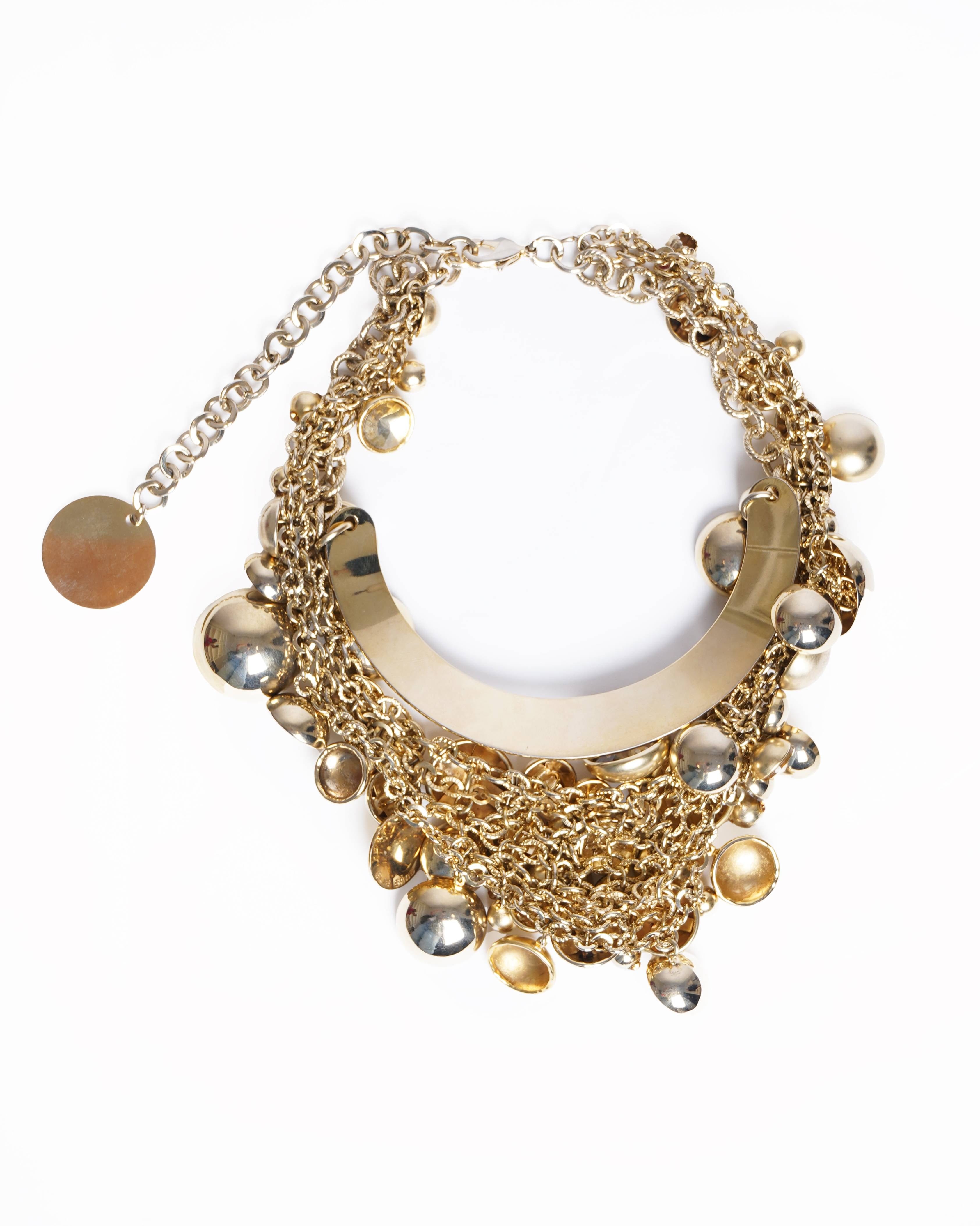 Elie saab gold and diamond statement neckpiece