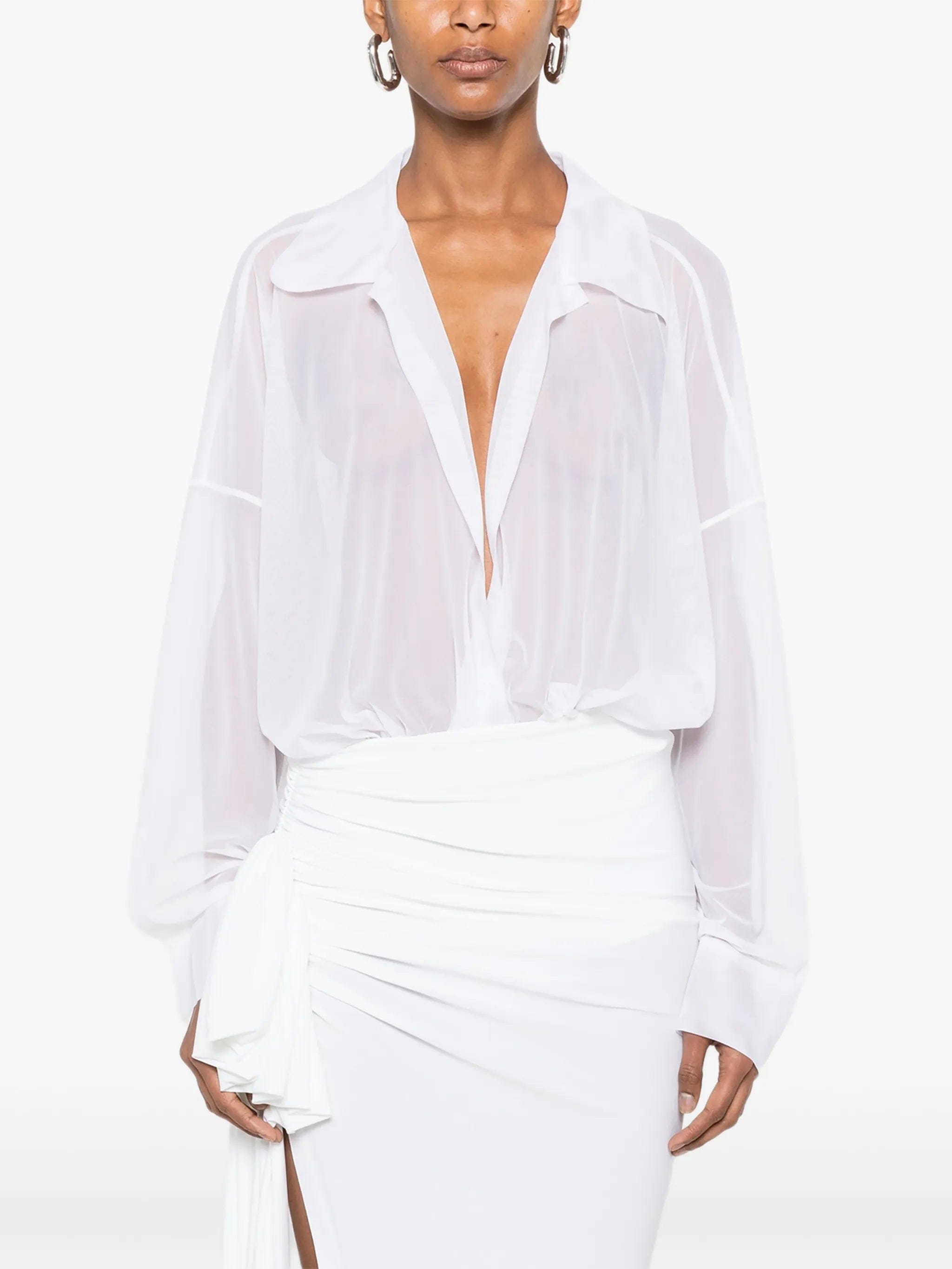 Norma Kamali oversized - fit sheer bodysuit