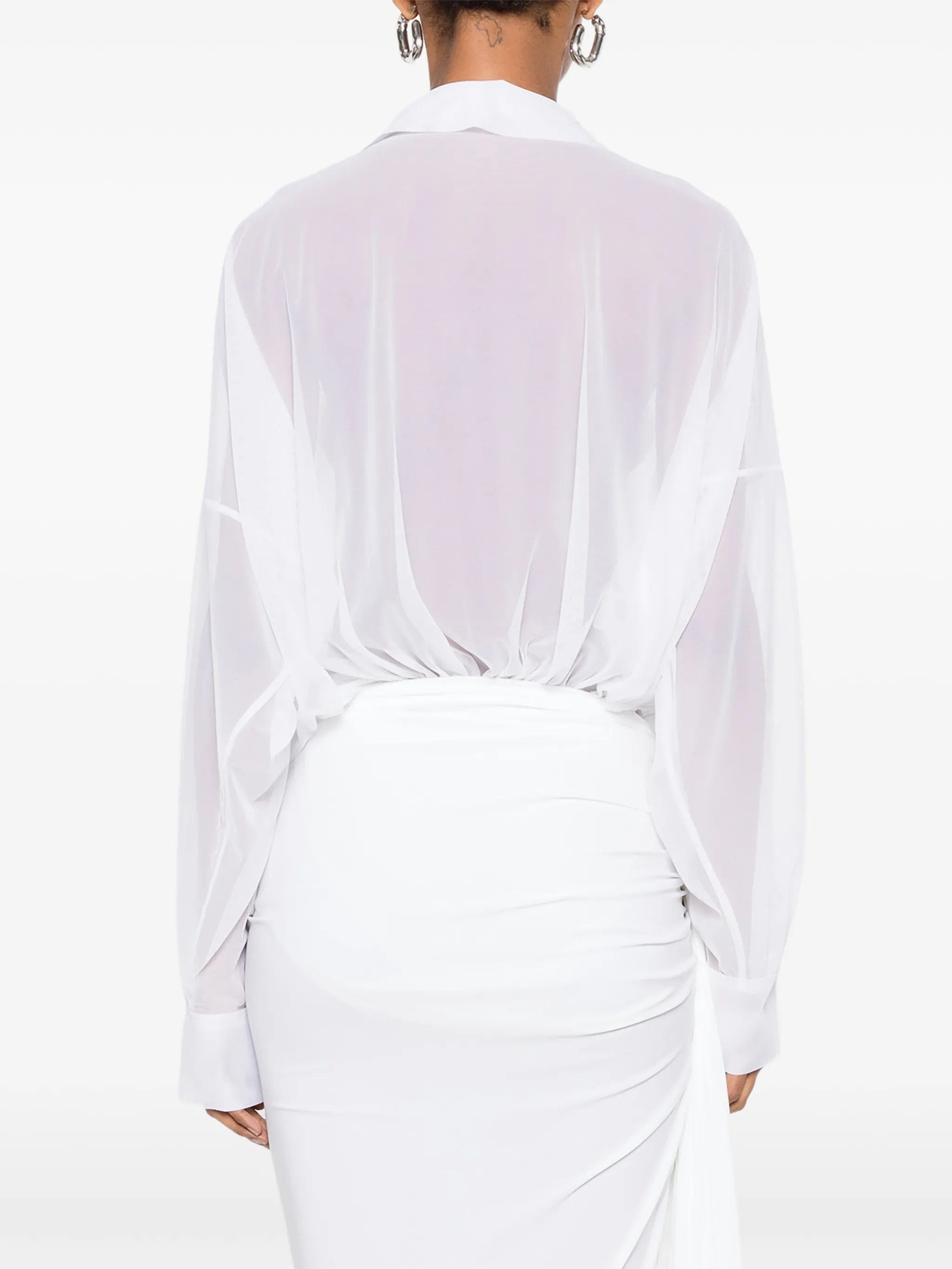 Norma Kamali oversized - fit sheer bodysuit