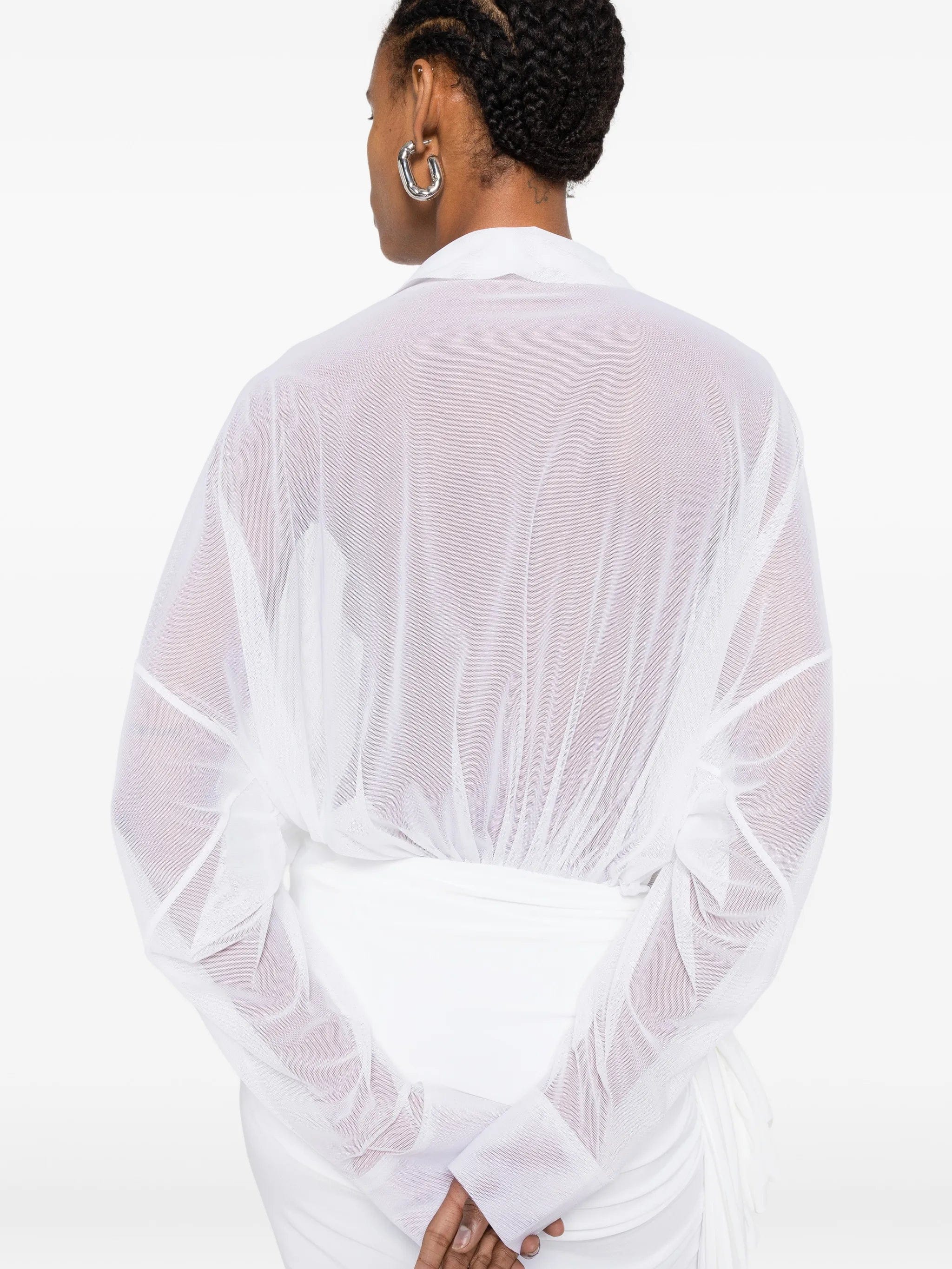 Norma Kamali oversized - fit sheer bodysuit