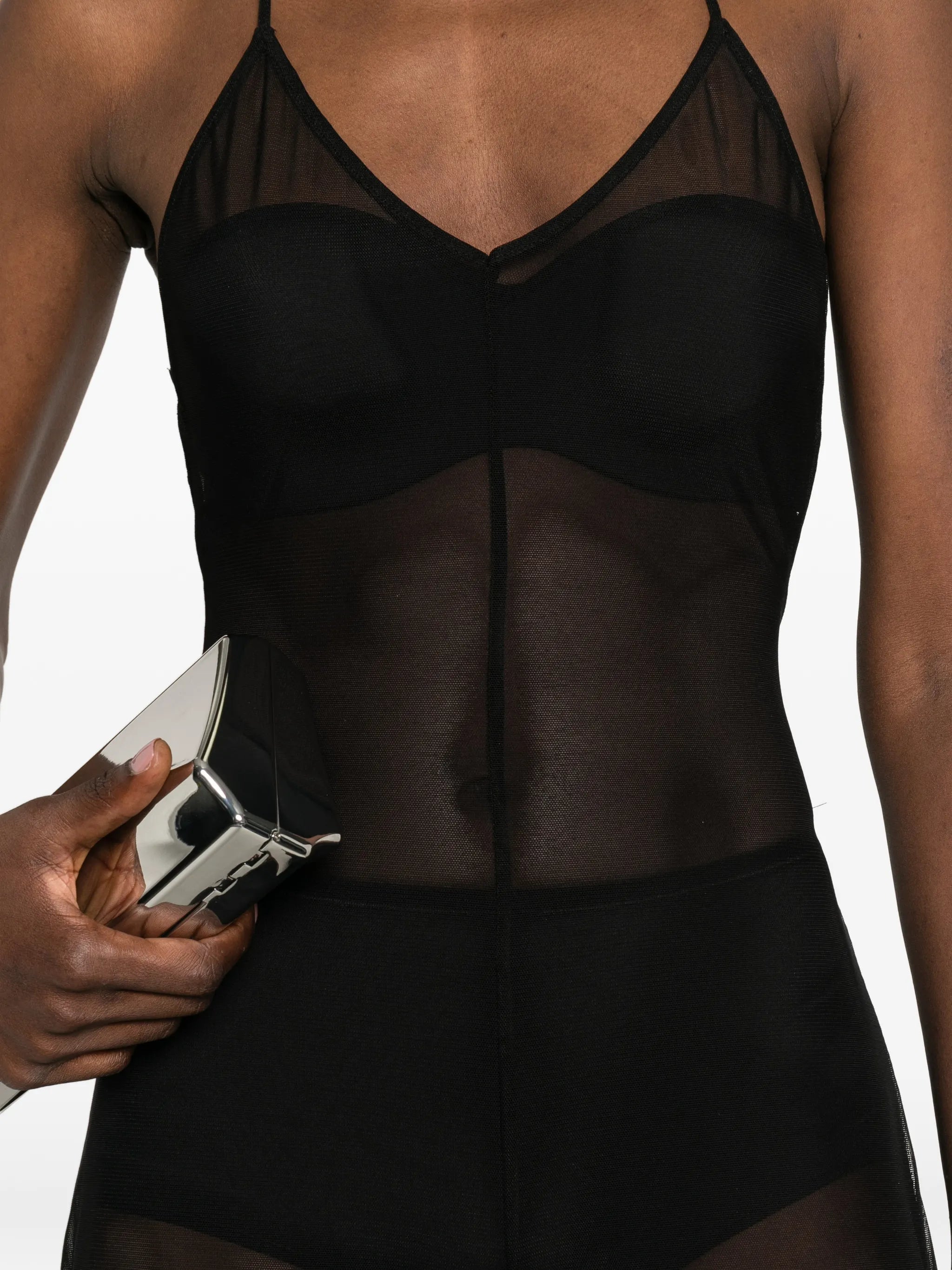 Norma Kamali Fara sheer low - back jumpsuit