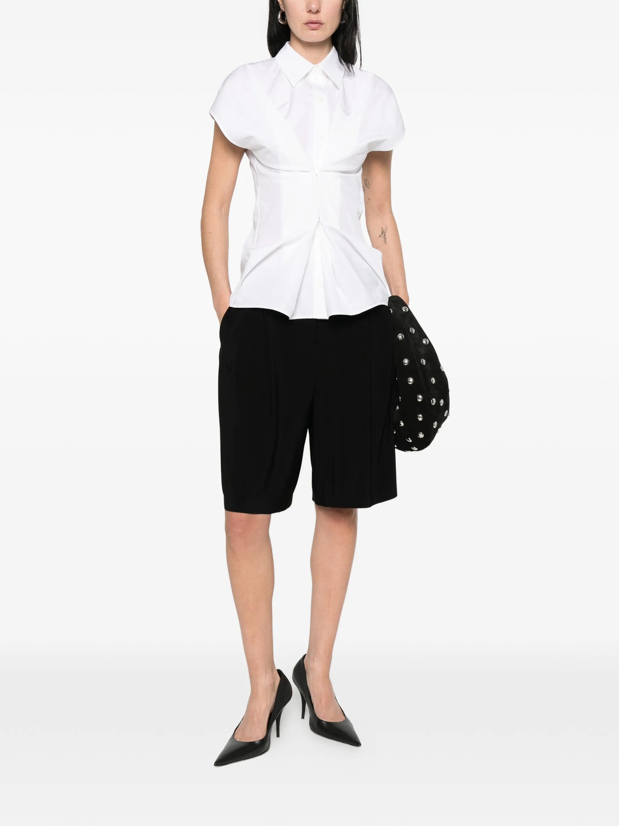 Norma Kamali pleated bermuda shorts