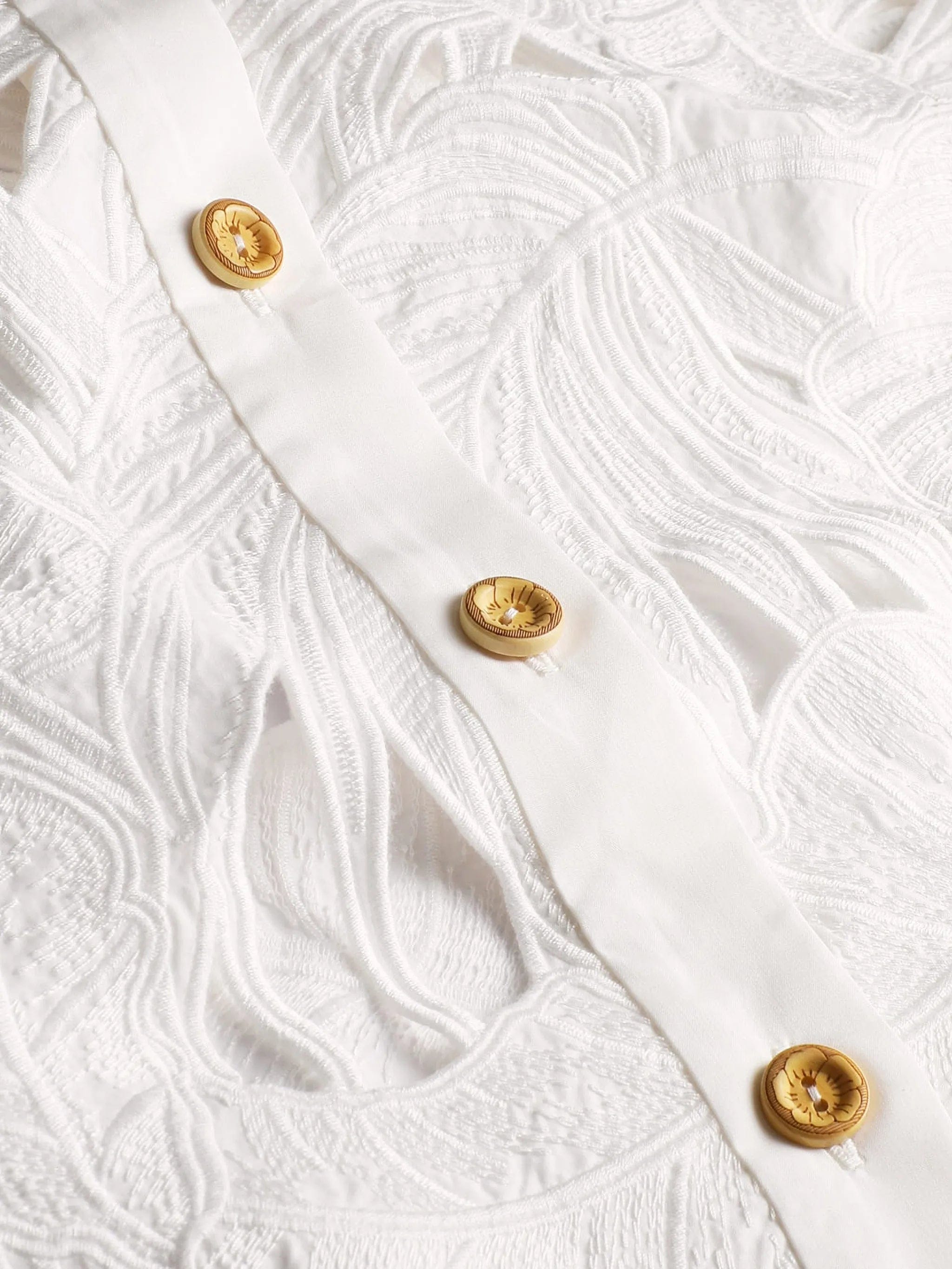 Zimmermann Mahon embroidered cropped shirt