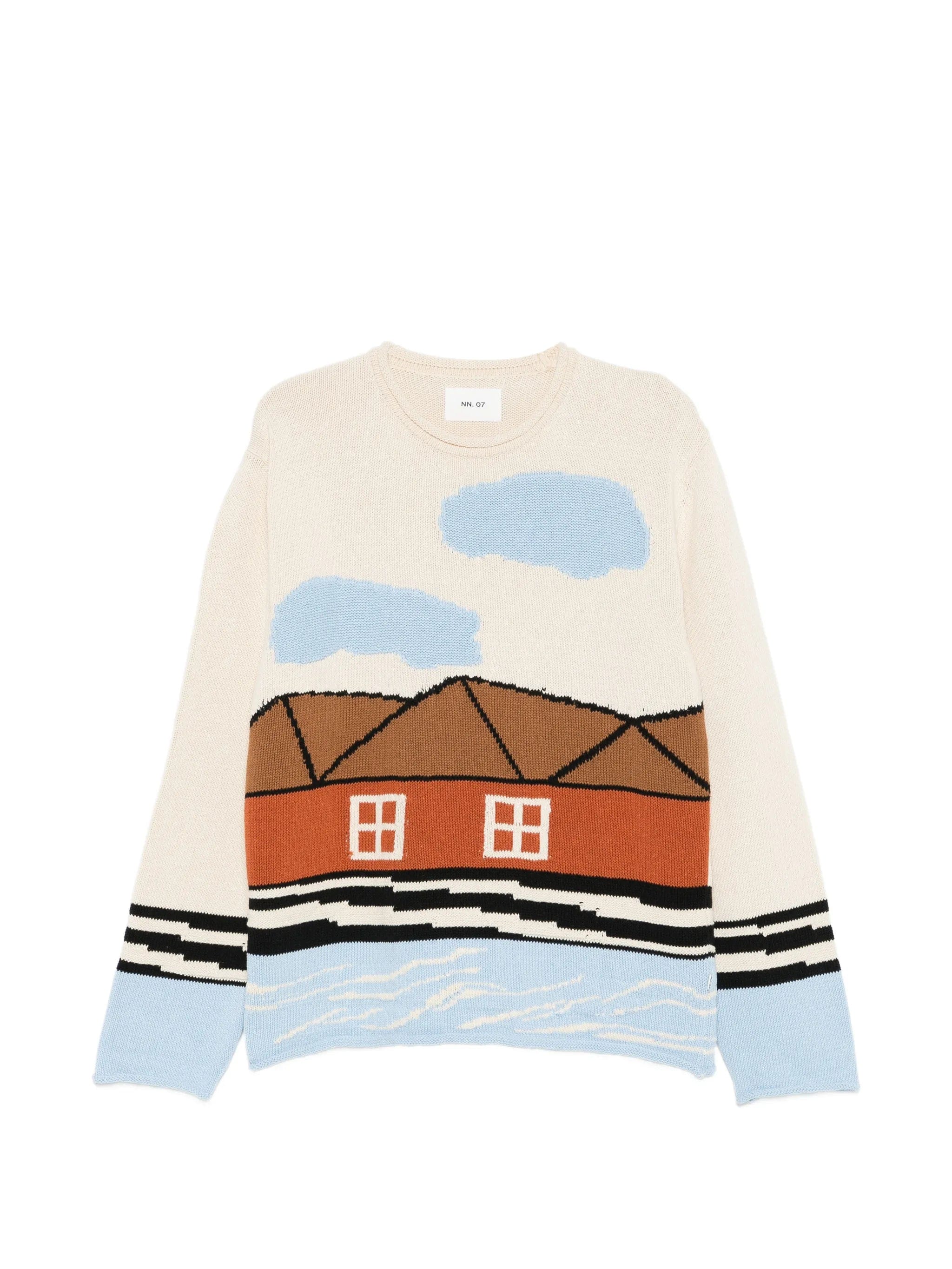 NN07 Mikkel house - graphic crew - neck sweater