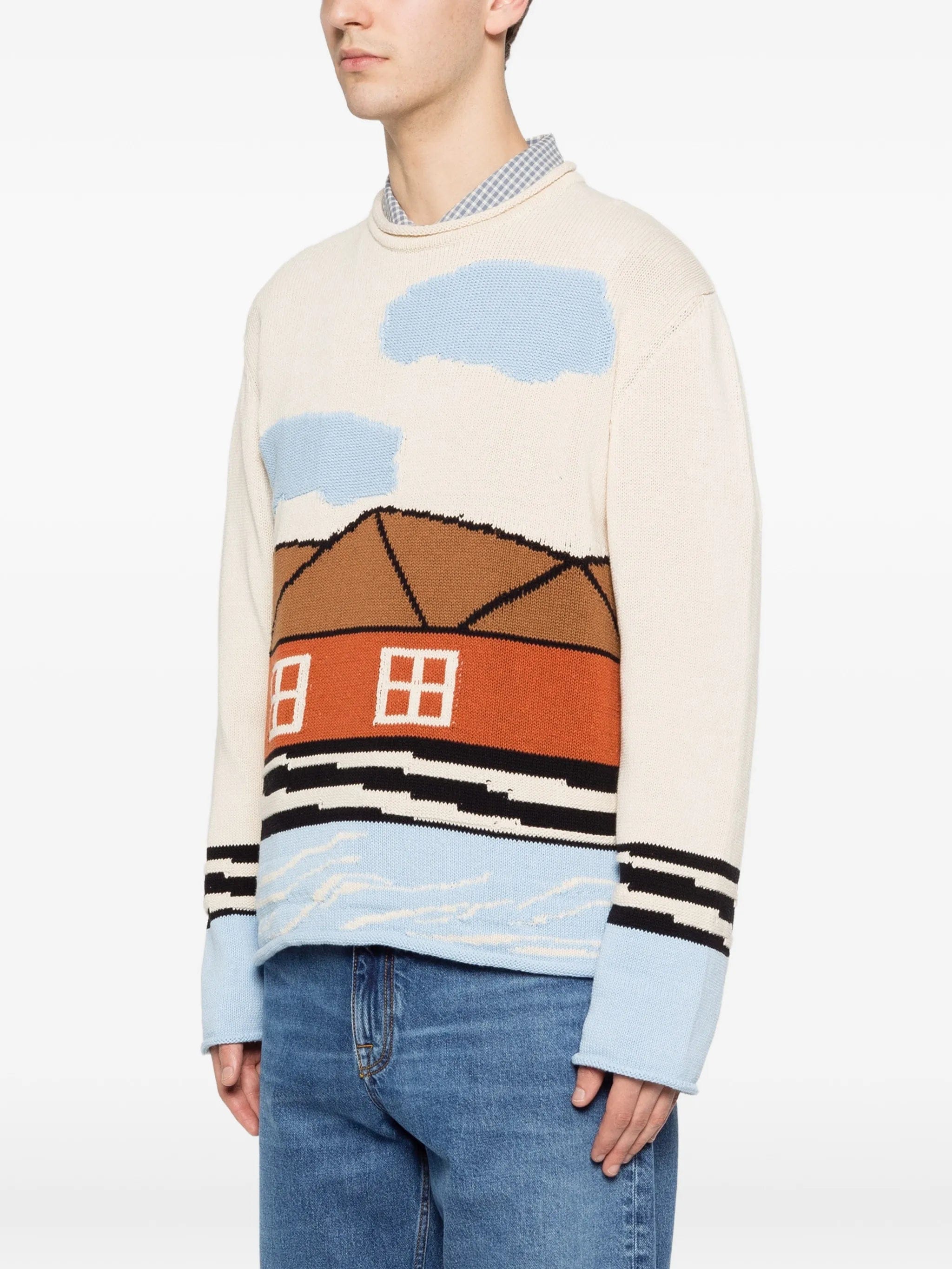 NN07 Mikkel house - graphic crew - neck sweater
