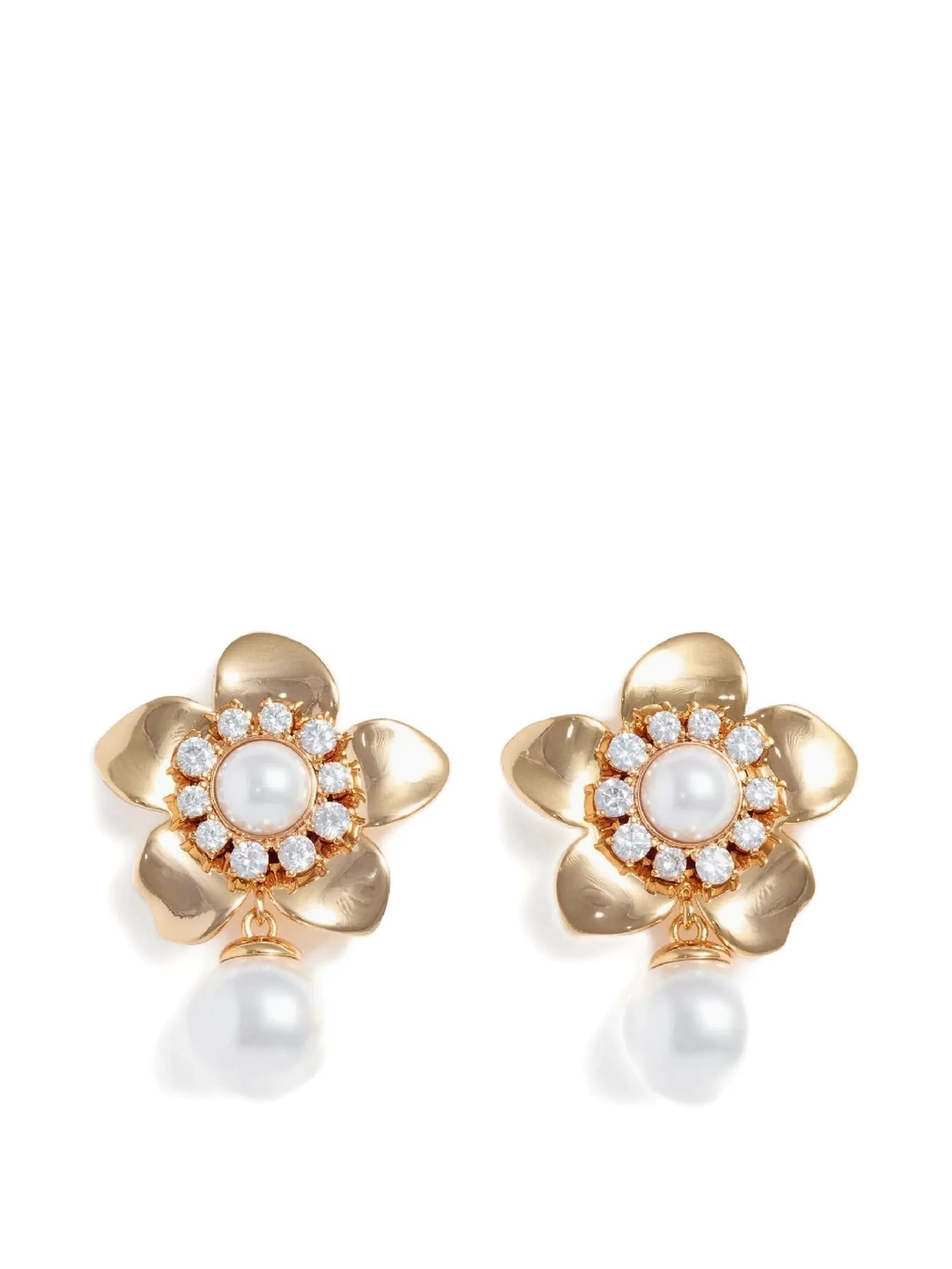 Self-Portrait flower pearl earrings