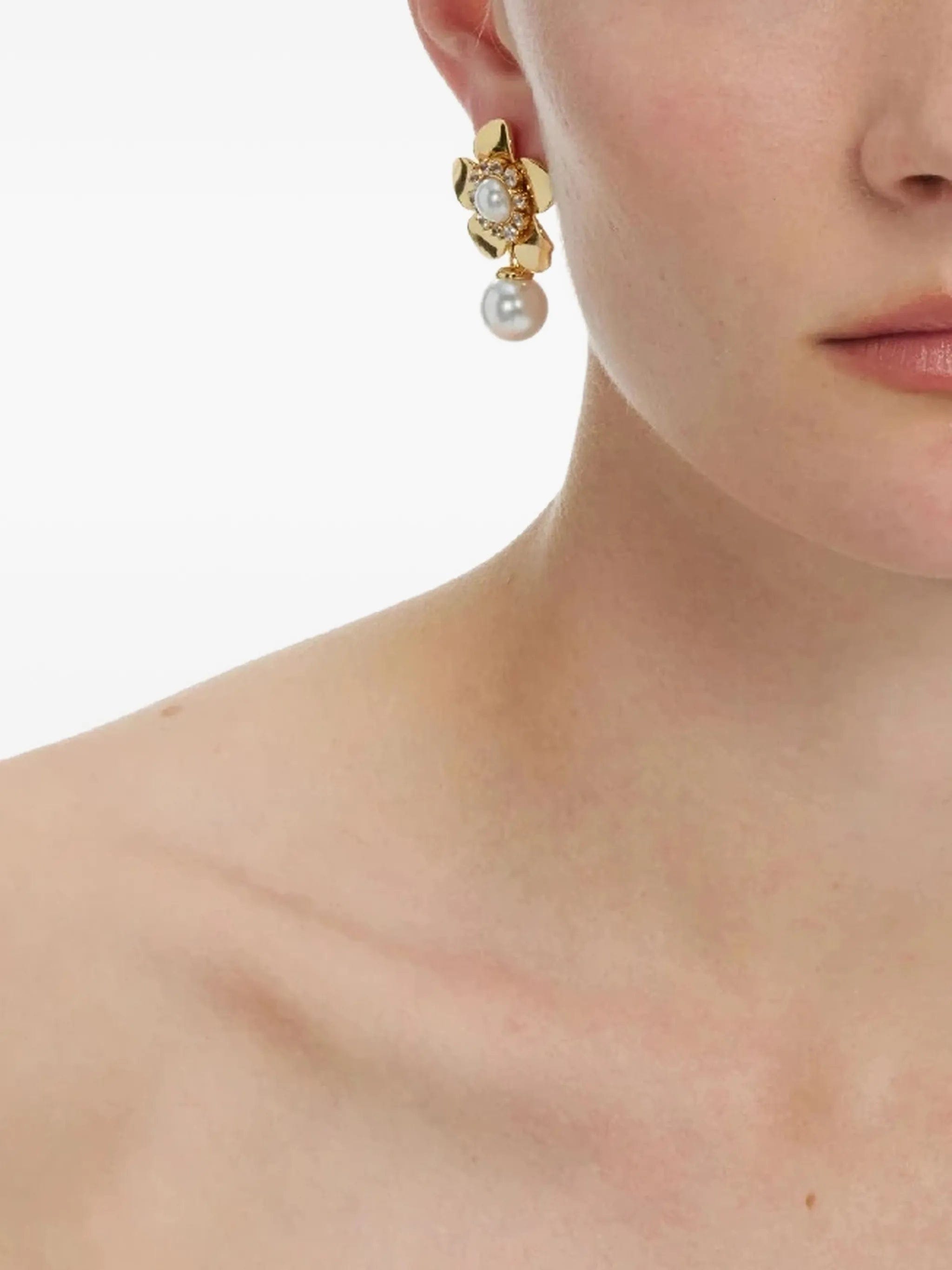 Self-Portrait flower pearl earrings