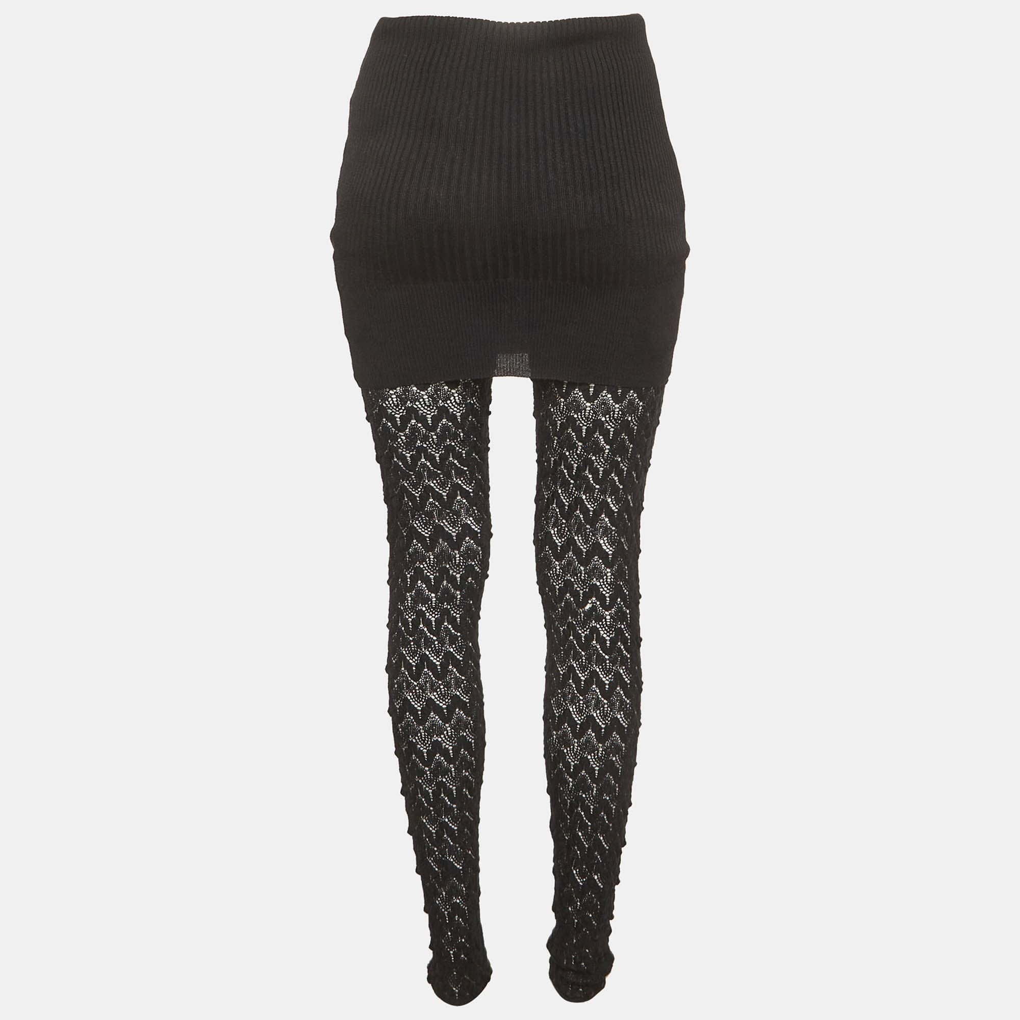 Missoni Black Stretch Knit Sheer Trousers