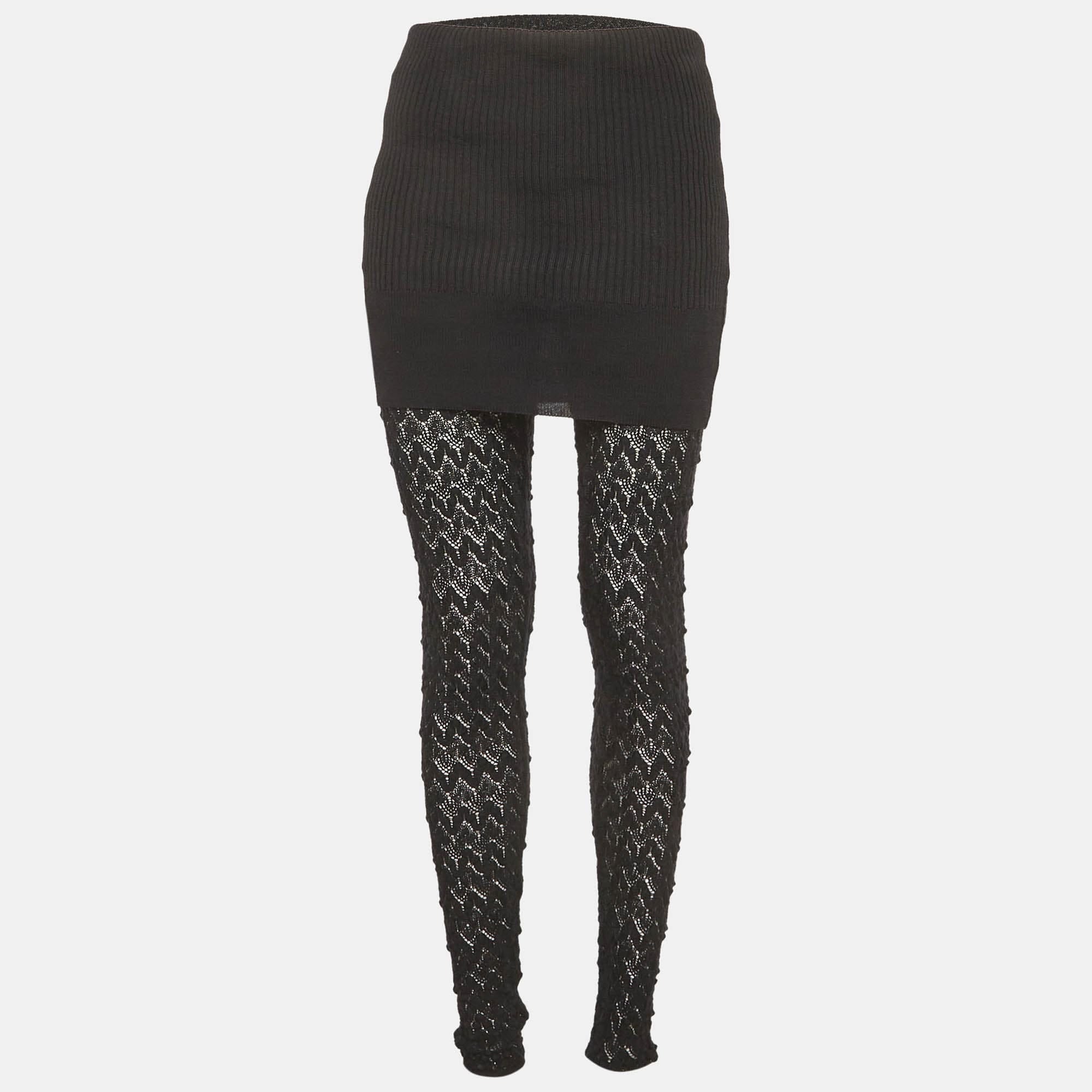 Missoni Black Stretch Knit Sheer Trousers