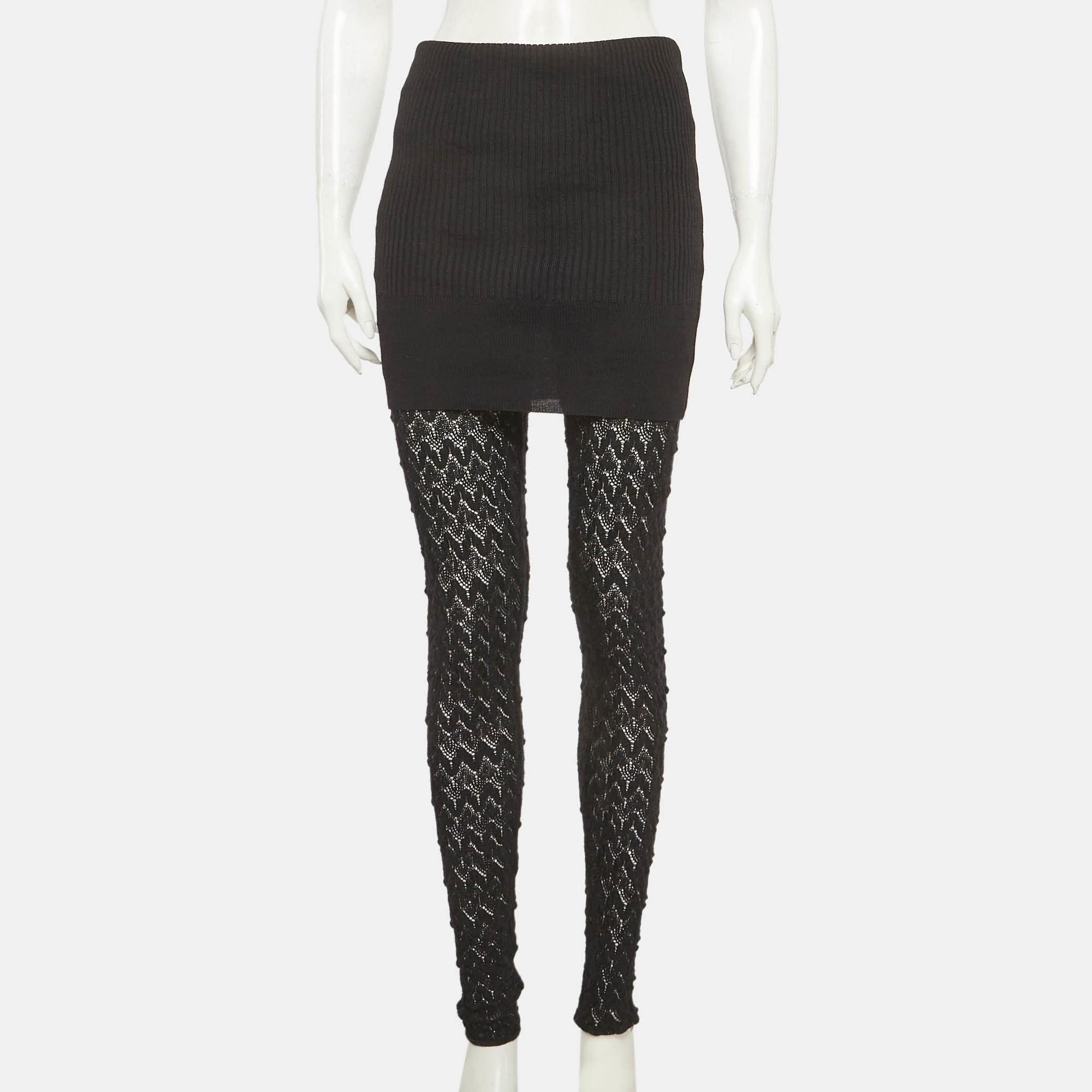 Missoni Black Stretch Knit Sheer Trousers