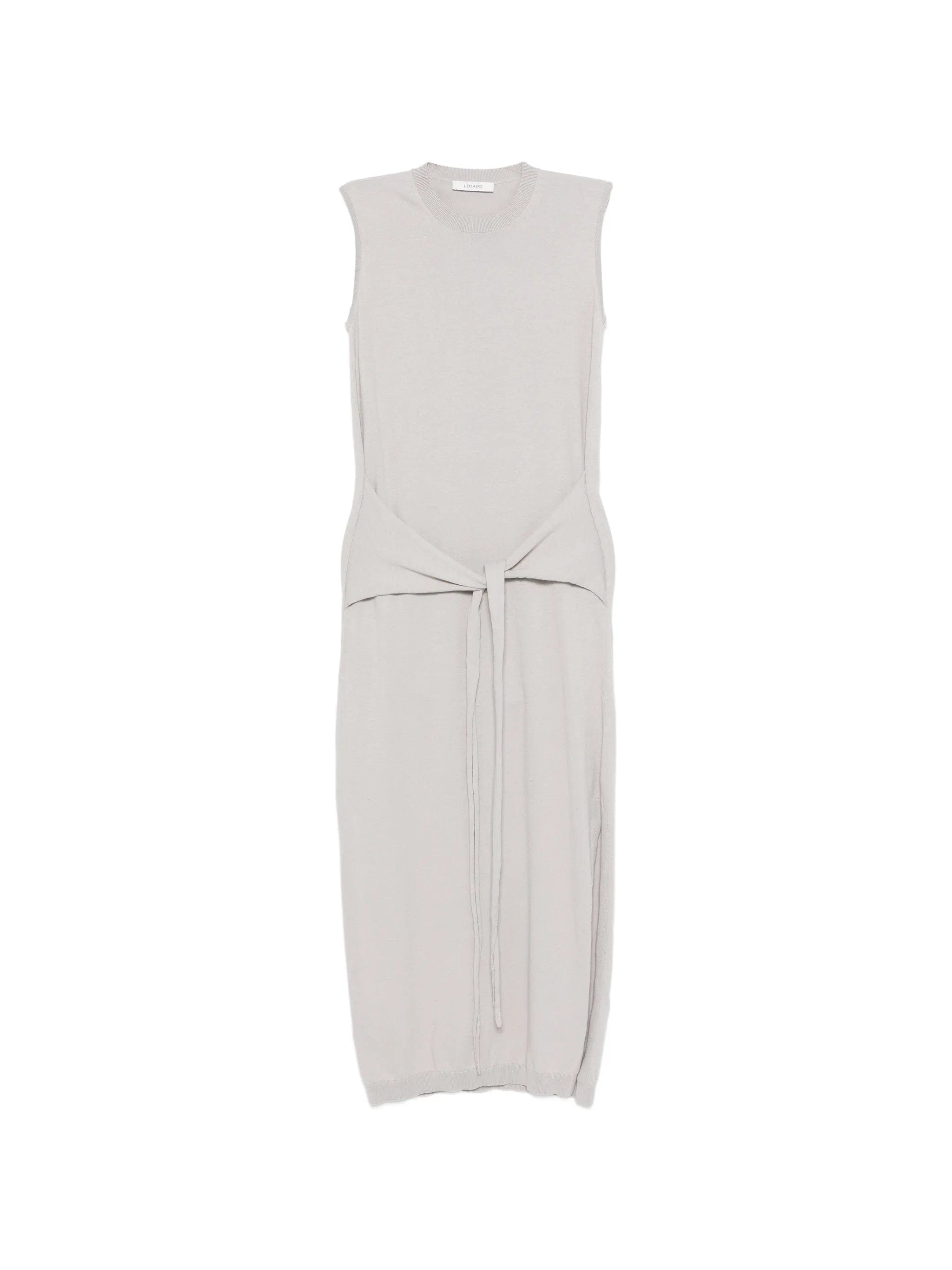 Lemaire sleeveless knotted dress in fine cotton crepe