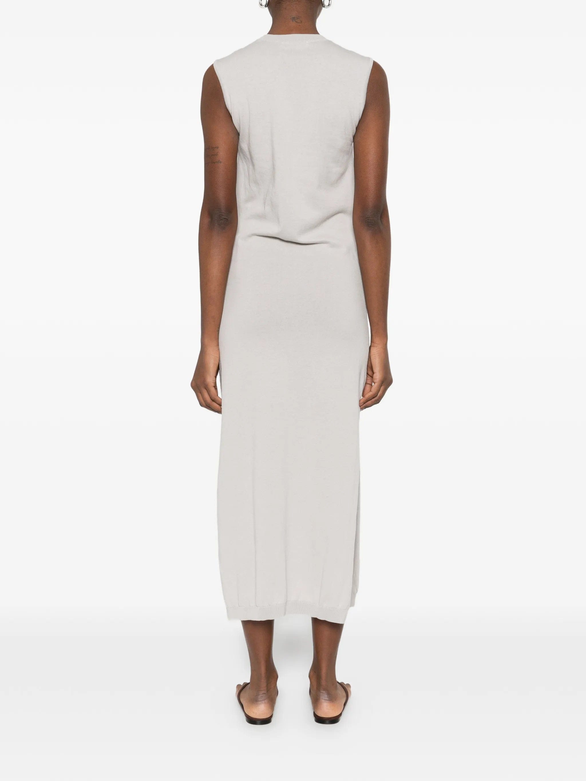 Lemaire sleeveless knotted dress in fine cotton crepe