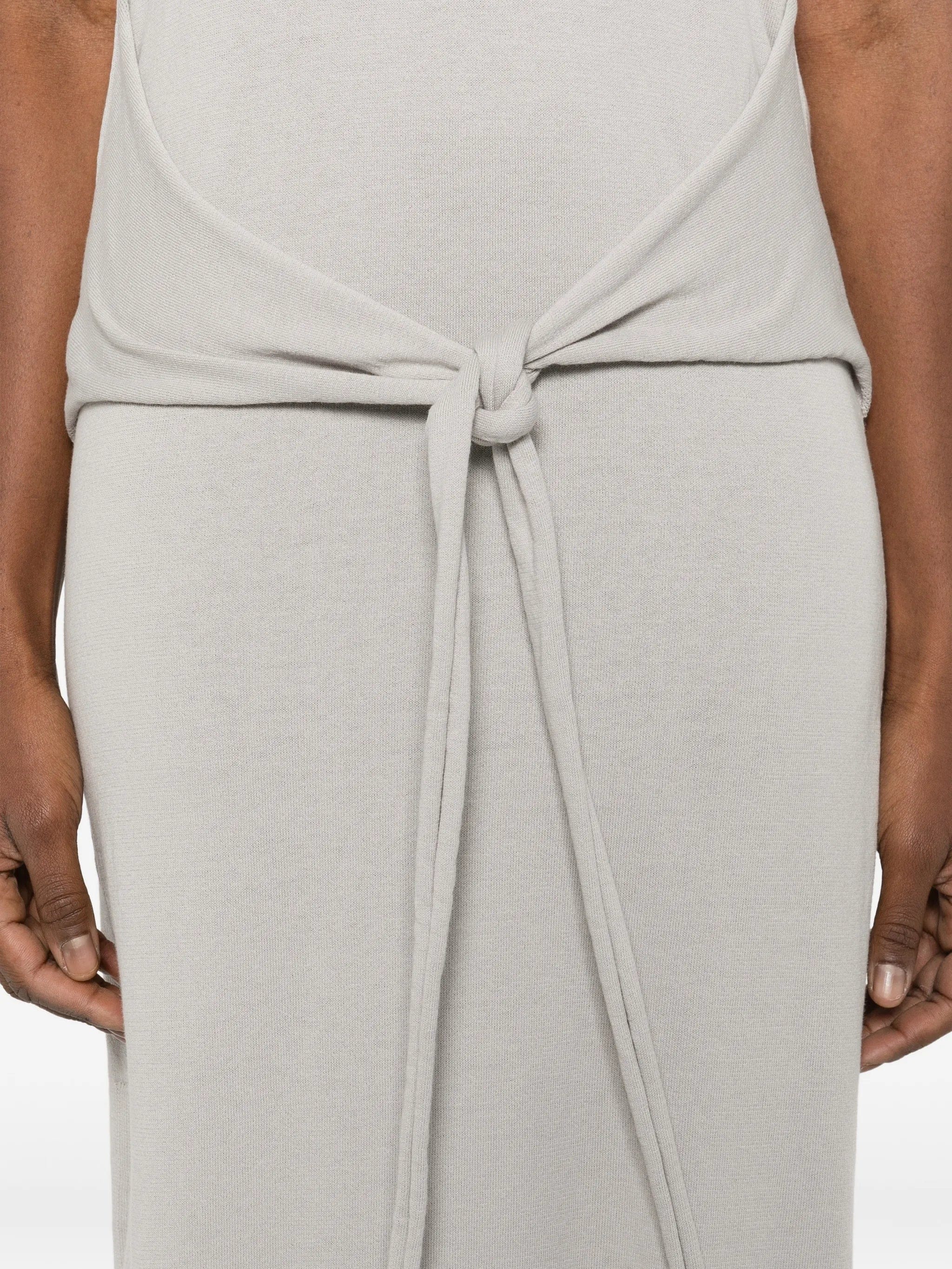Lemaire sleeveless knotted dress in fine cotton crepe