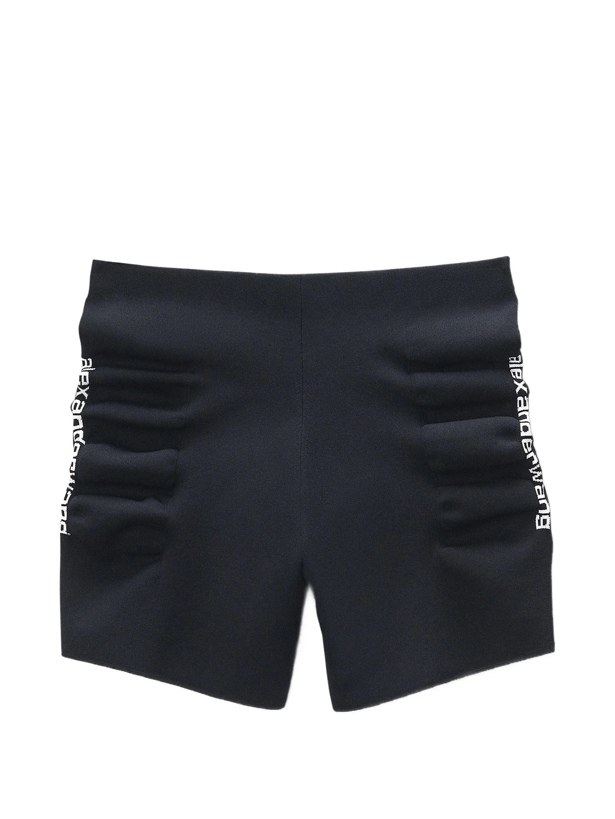 Alexander Wang ruched logo - print shorts
