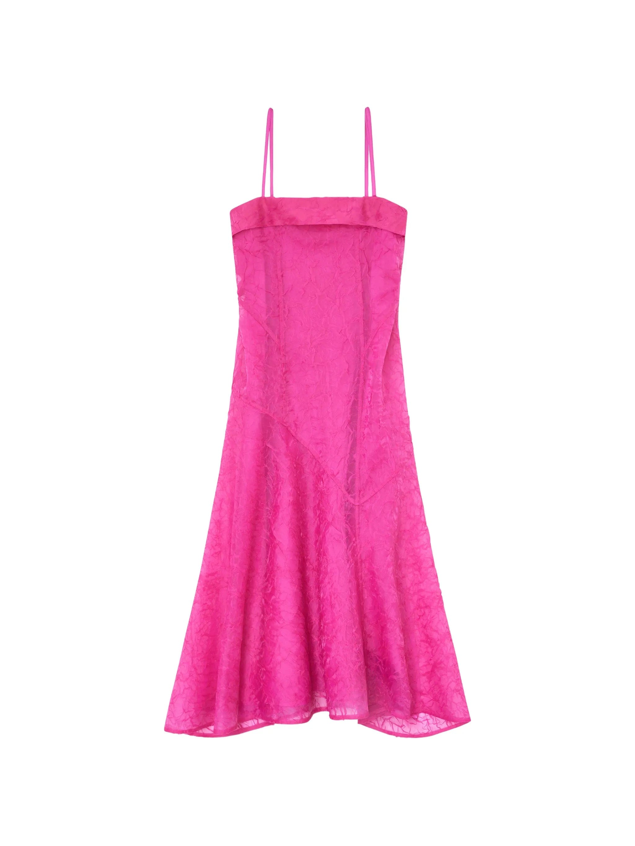 GANNI straps asymmetrical midi dress