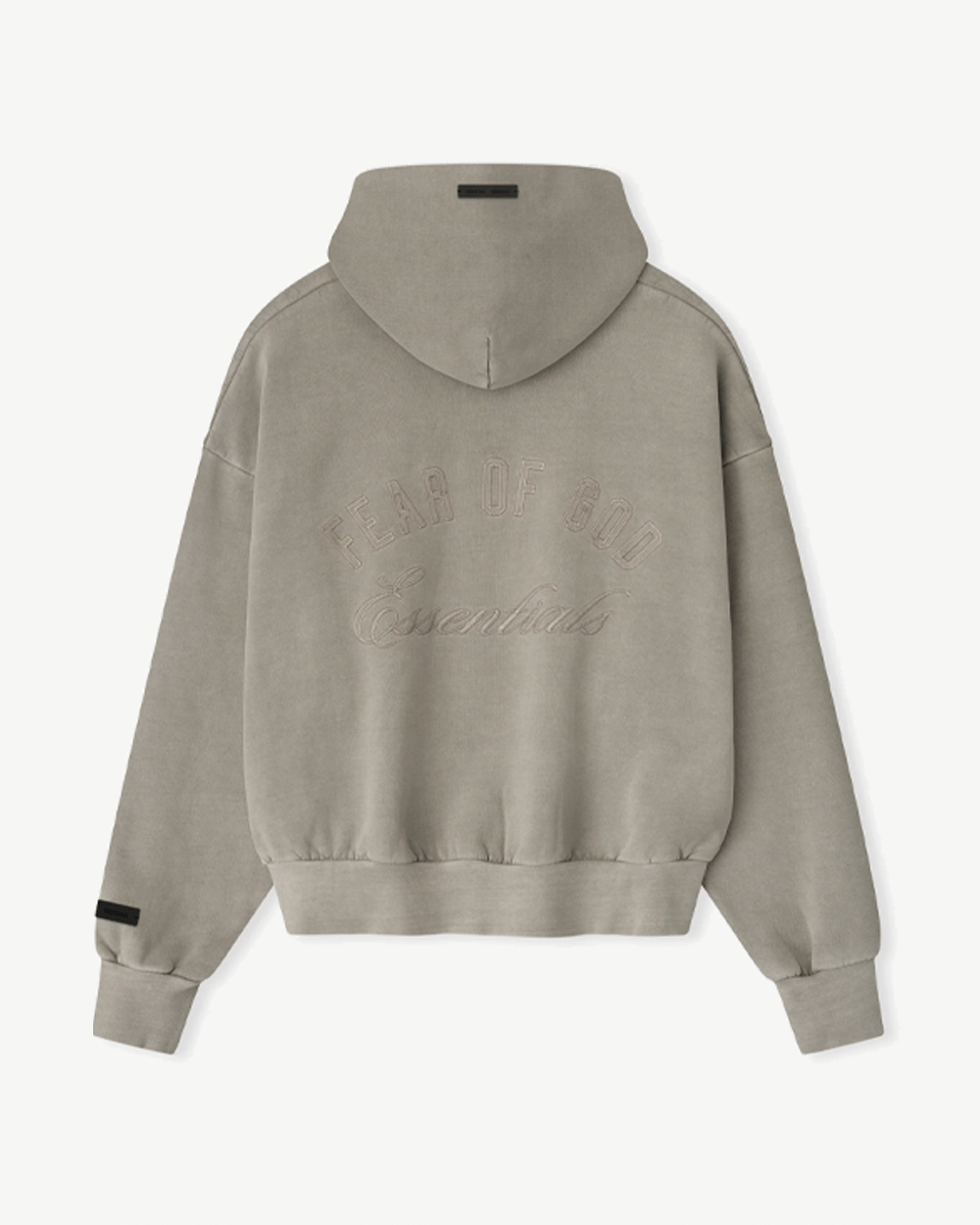 FOG ESSENTIALS SS25 EMBROIDERED CLASSIC FULL ZIP HOODIE SMOKE GREY