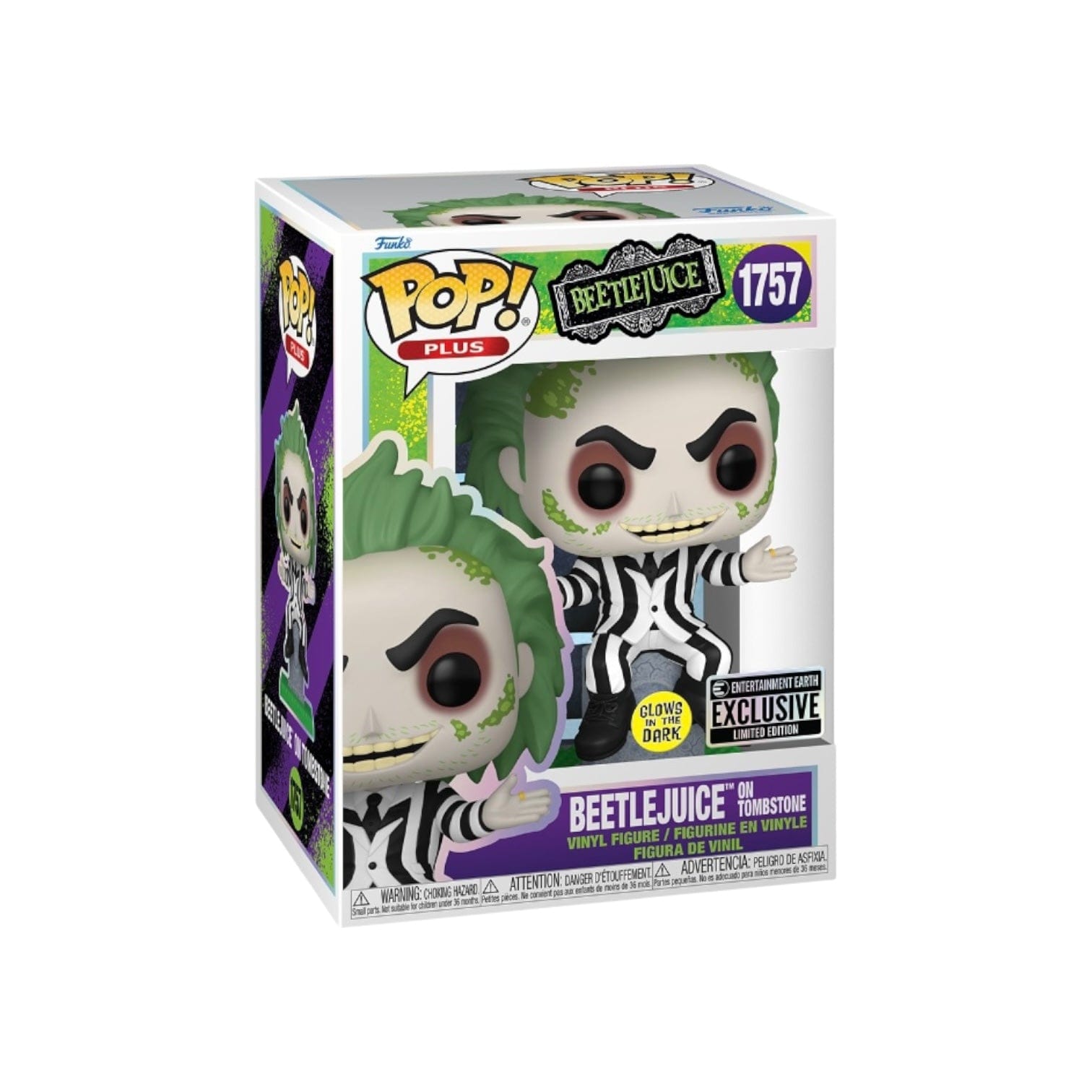 Entertainment Earth Beetlejuice on Tombstone #1757 (Glows in the Dark) Funko Pop! Plus - Beetlejuice - Entertainment Earth Exclusive