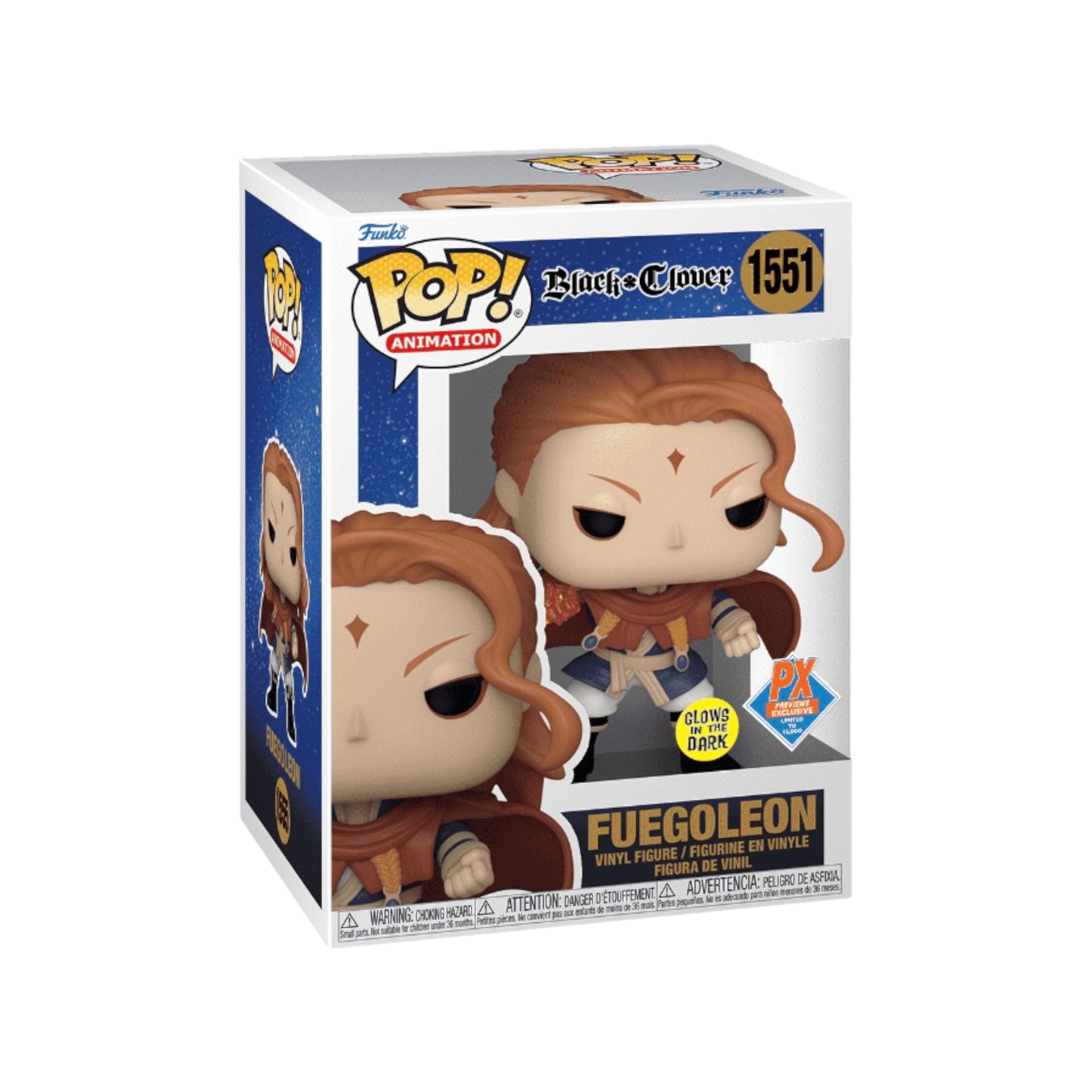 Funko Pop! Fuegoleon #1555 (Glows in the Dark) Funko Pop! - Black Clover - PX Previews Exclusive LE15000 Pcs