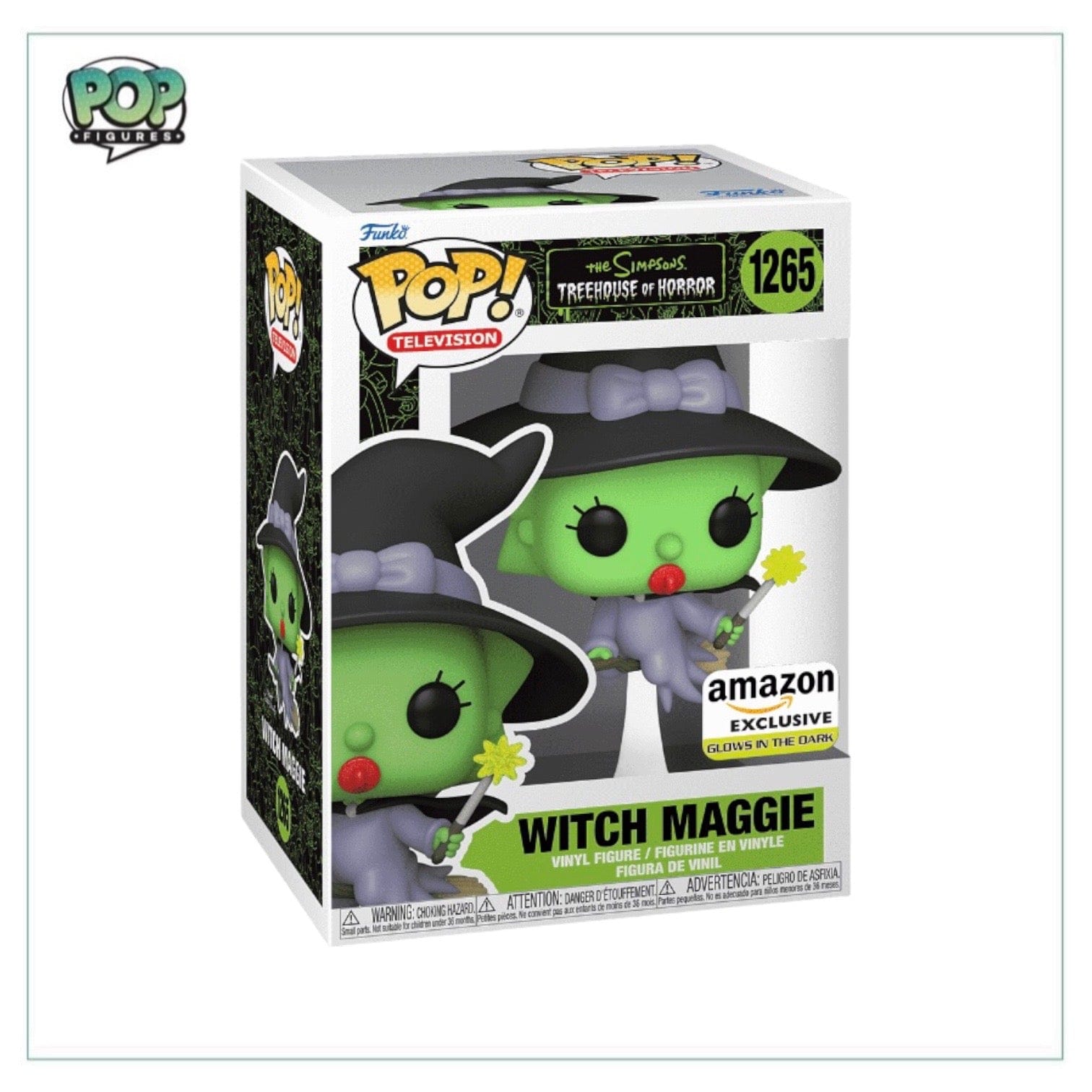The Simpsons Witch Maggie #1265 (Glows in the Dark) Funko Pop! - The Simpsons Treehouse of Terror - Amazon Exclusive