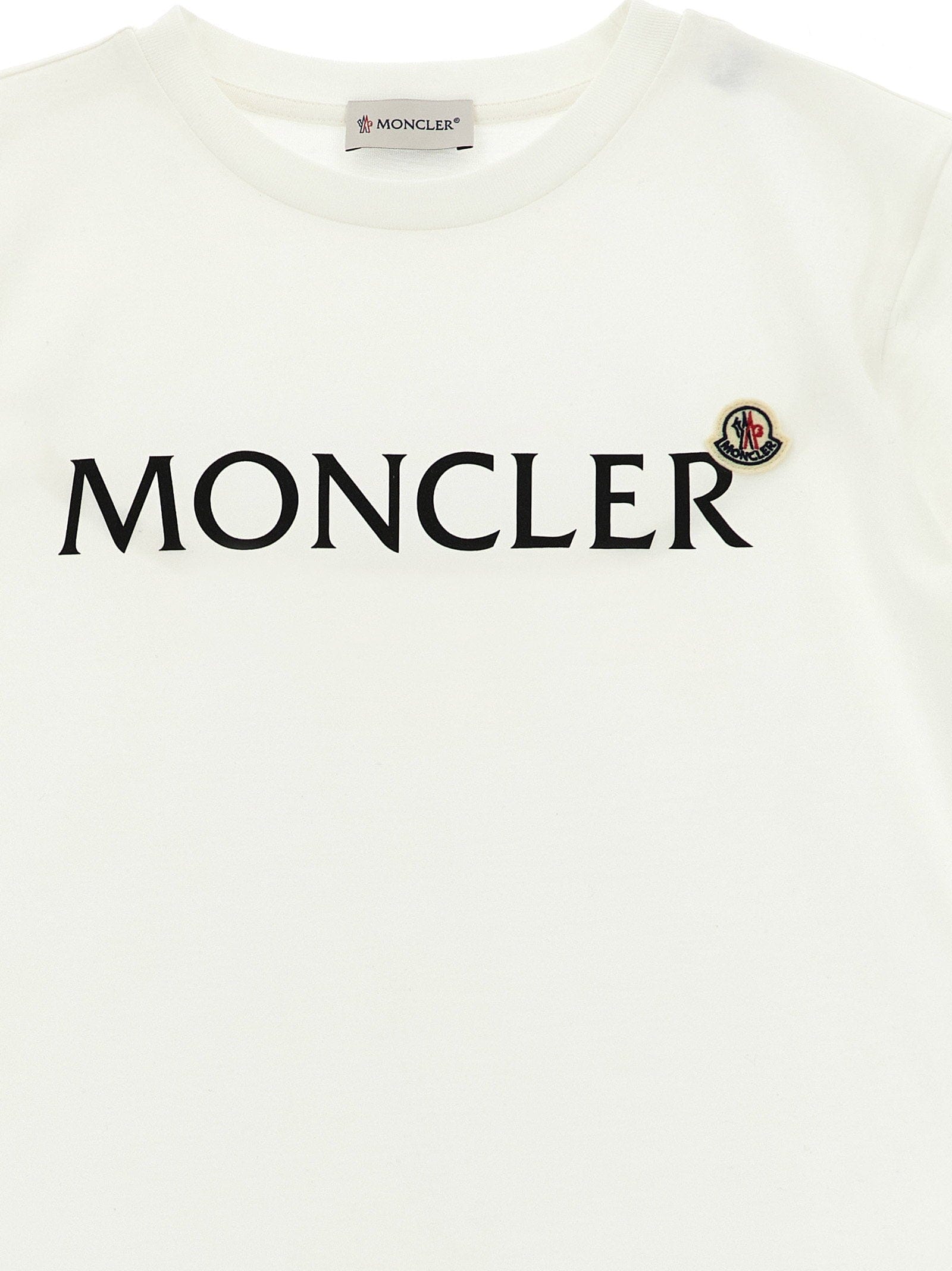 Moncler Enfant Logo - Print Cotton Jersey T - Shirt — White