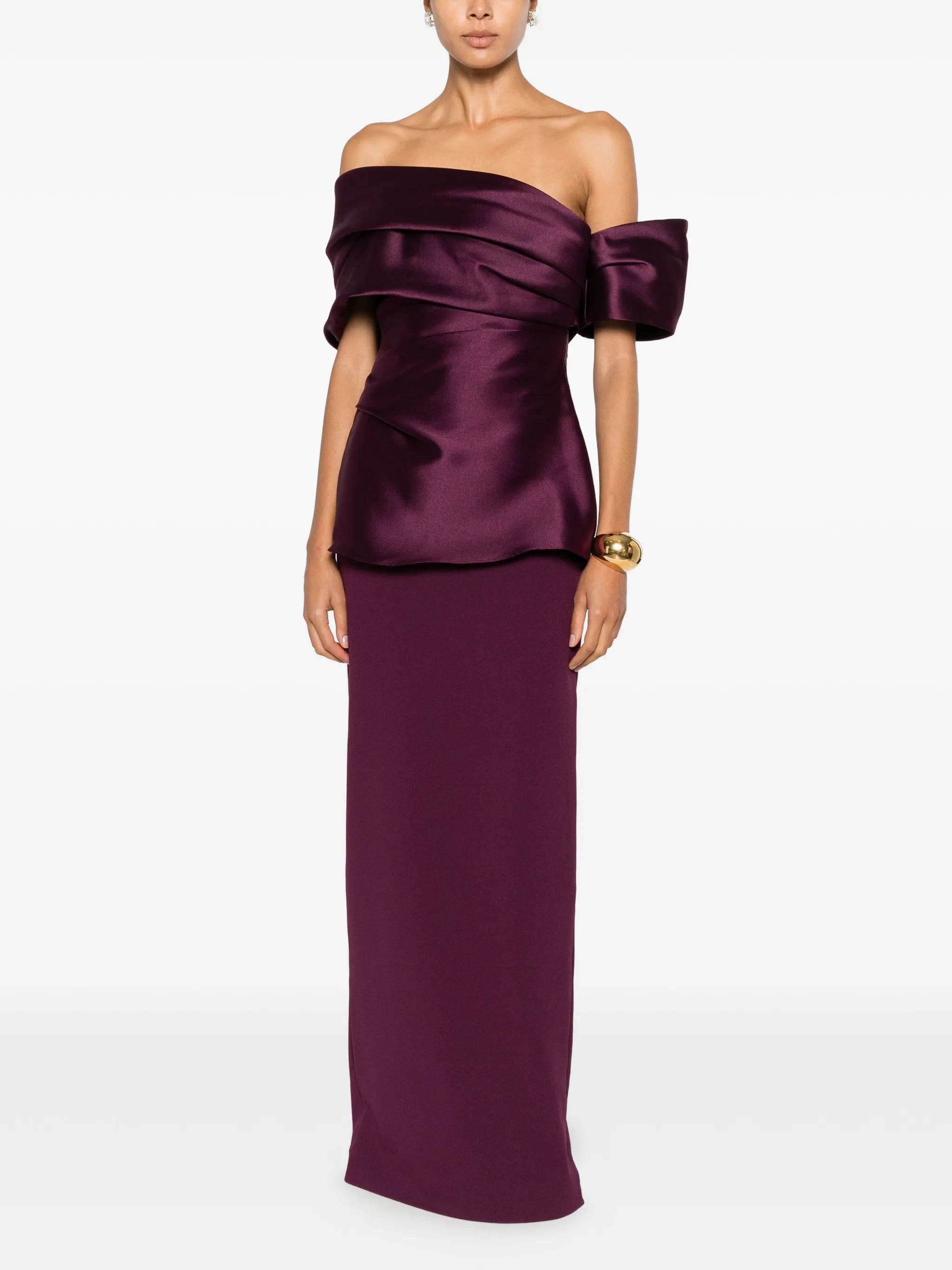 Solace London off - shoulder draped maxi dress