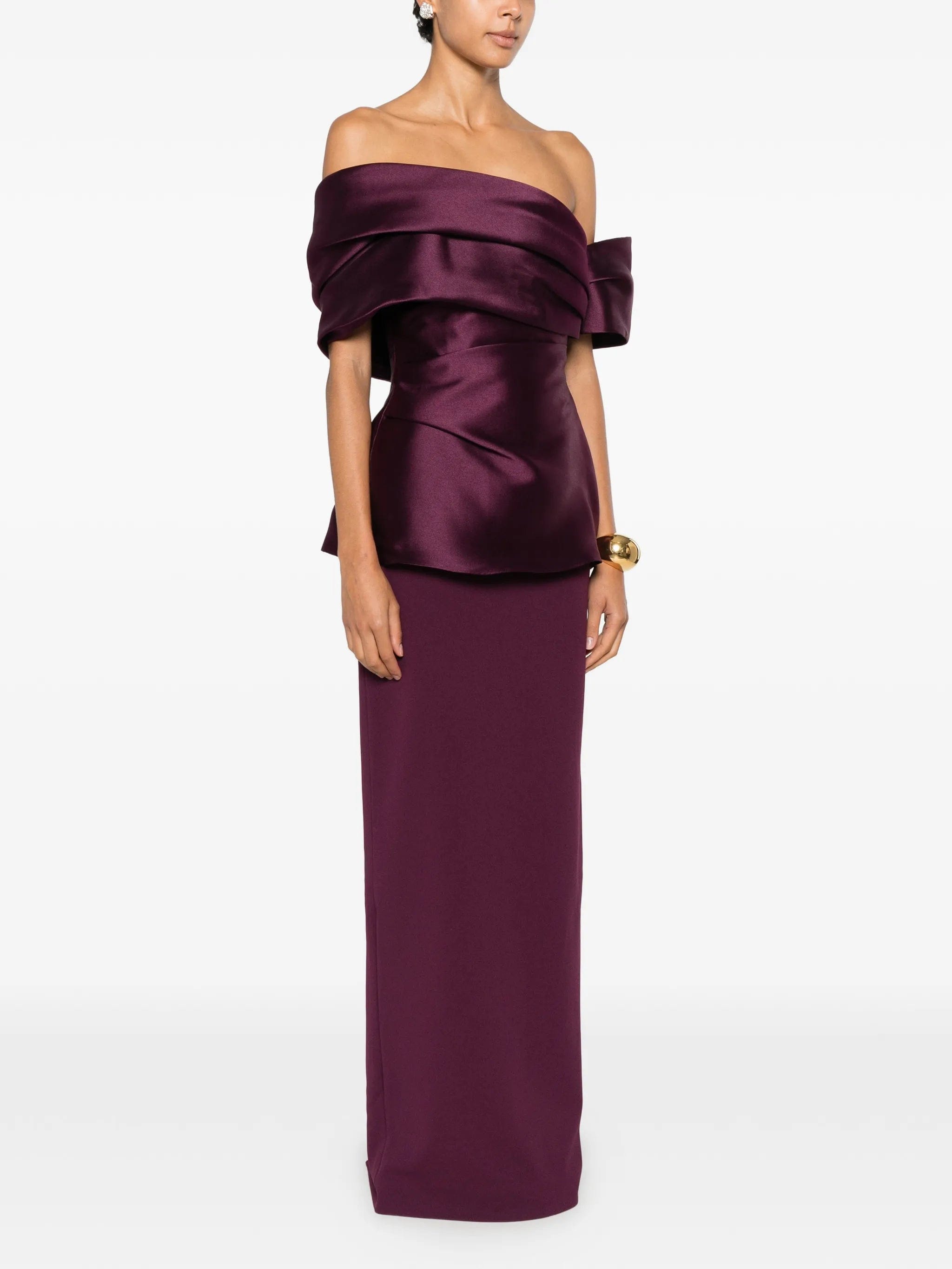 Solace London off - shoulder draped maxi dress
