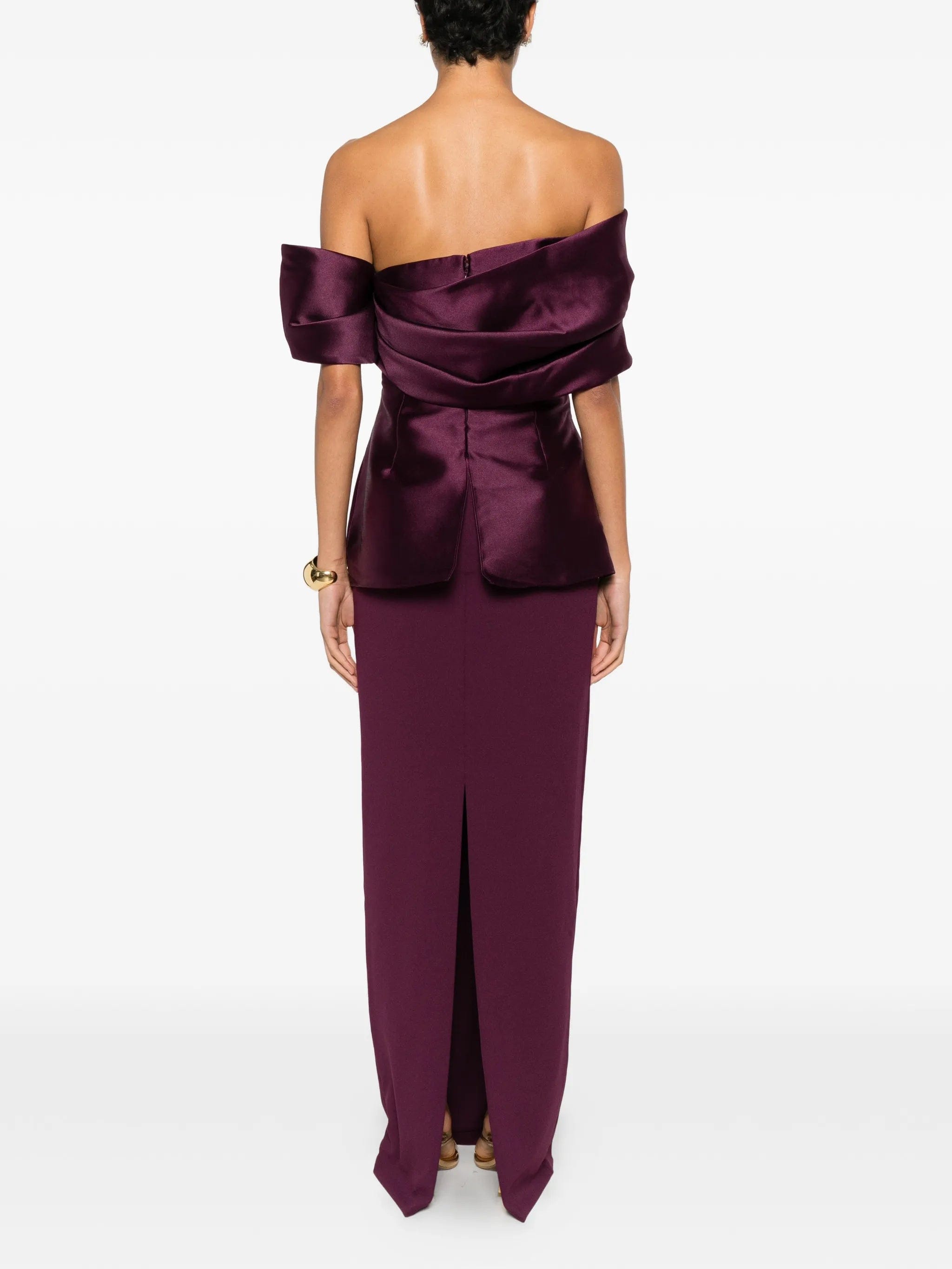 Solace London off - shoulder draped maxi dress