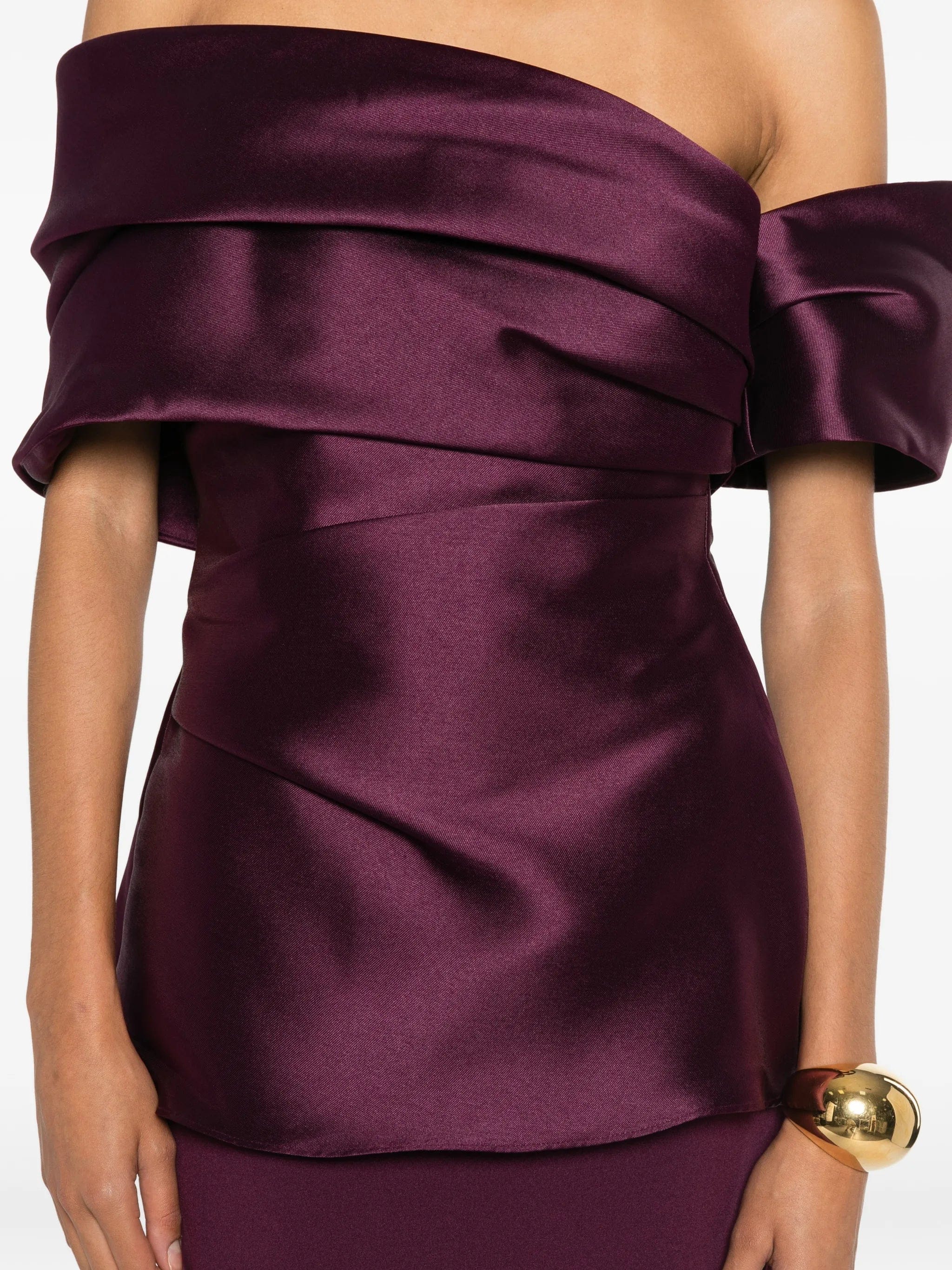 Solace London off - shoulder draped maxi dress