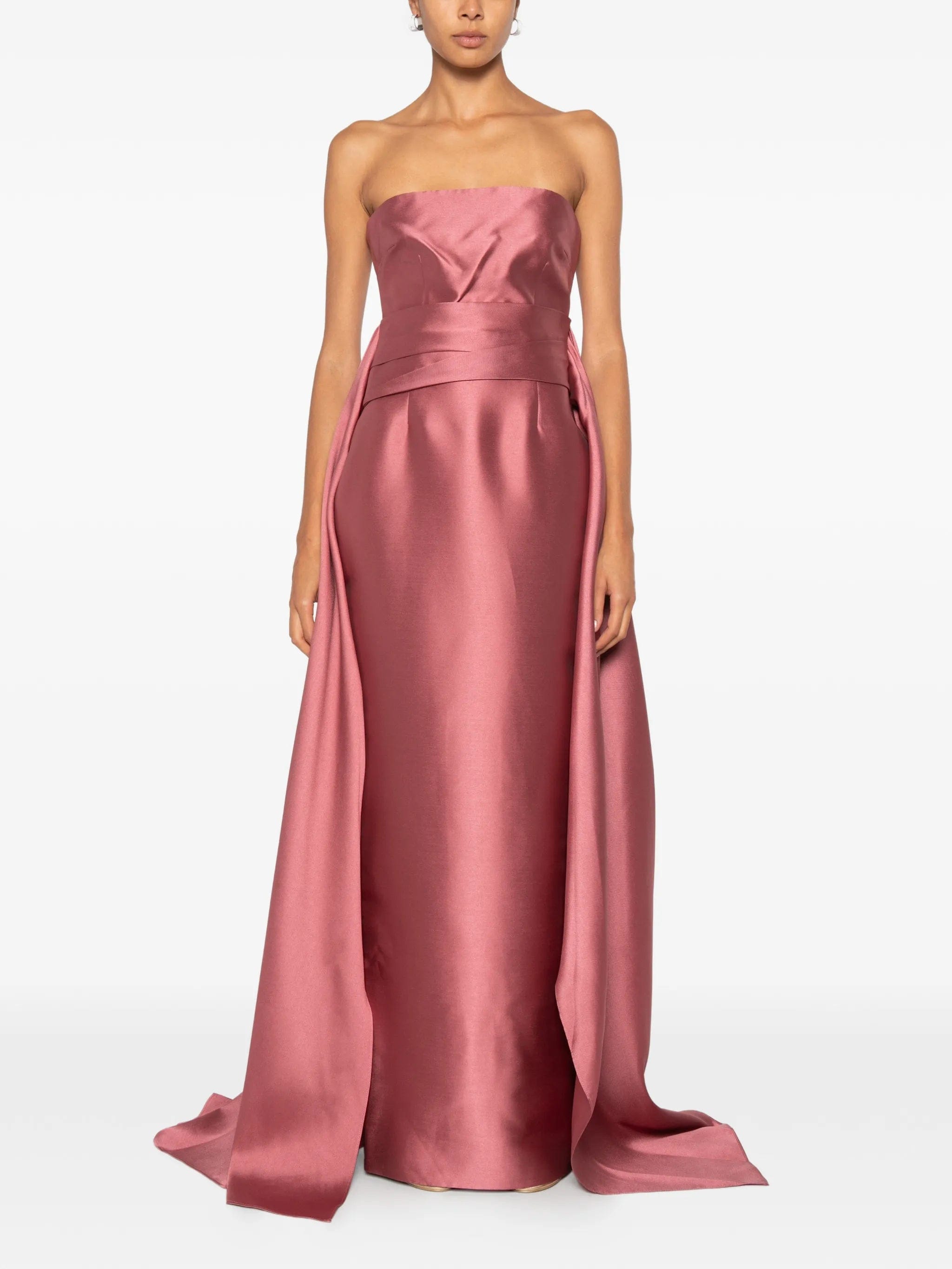 Solace London strapless draped - panel maxi dress
