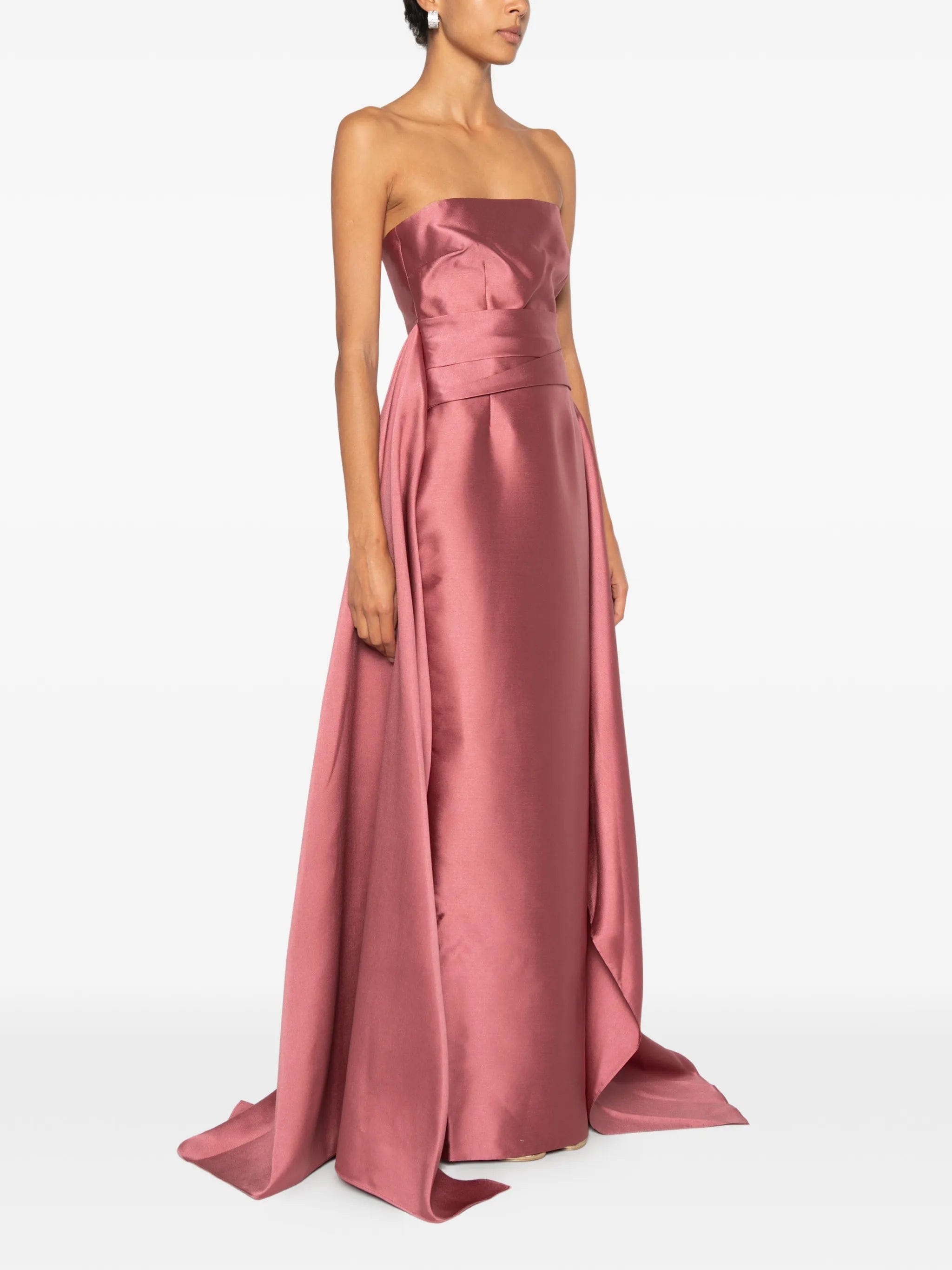 Solace London strapless draped - panel maxi dress