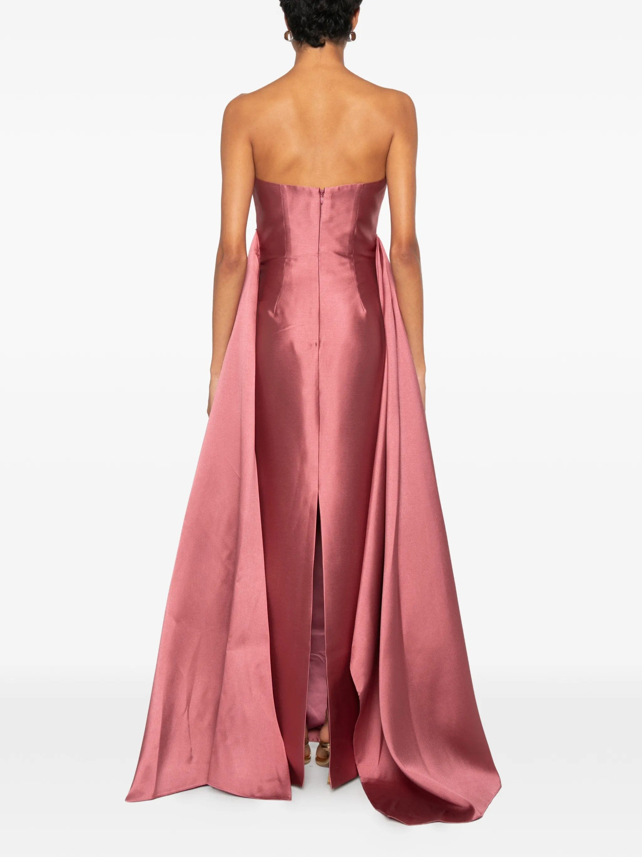 Solace London strapless draped - panel maxi dress