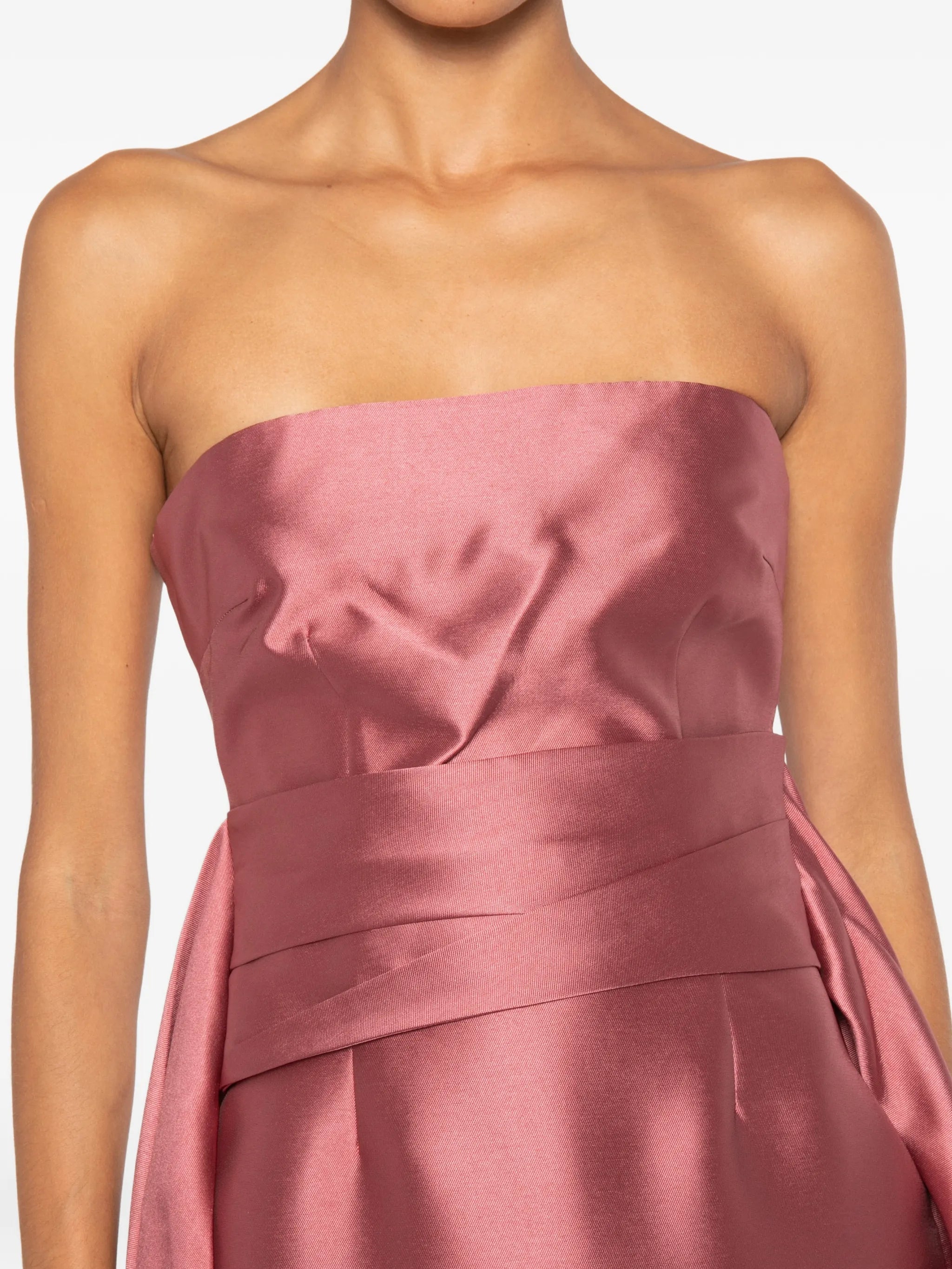 Solace London strapless draped - panel maxi dress