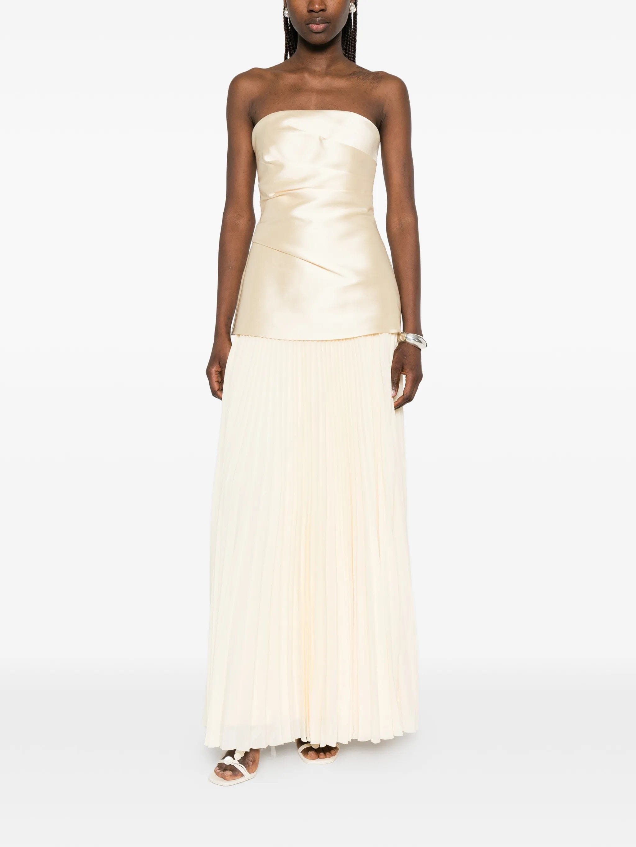 Solace London Claudette strapless pleated - skirt dress