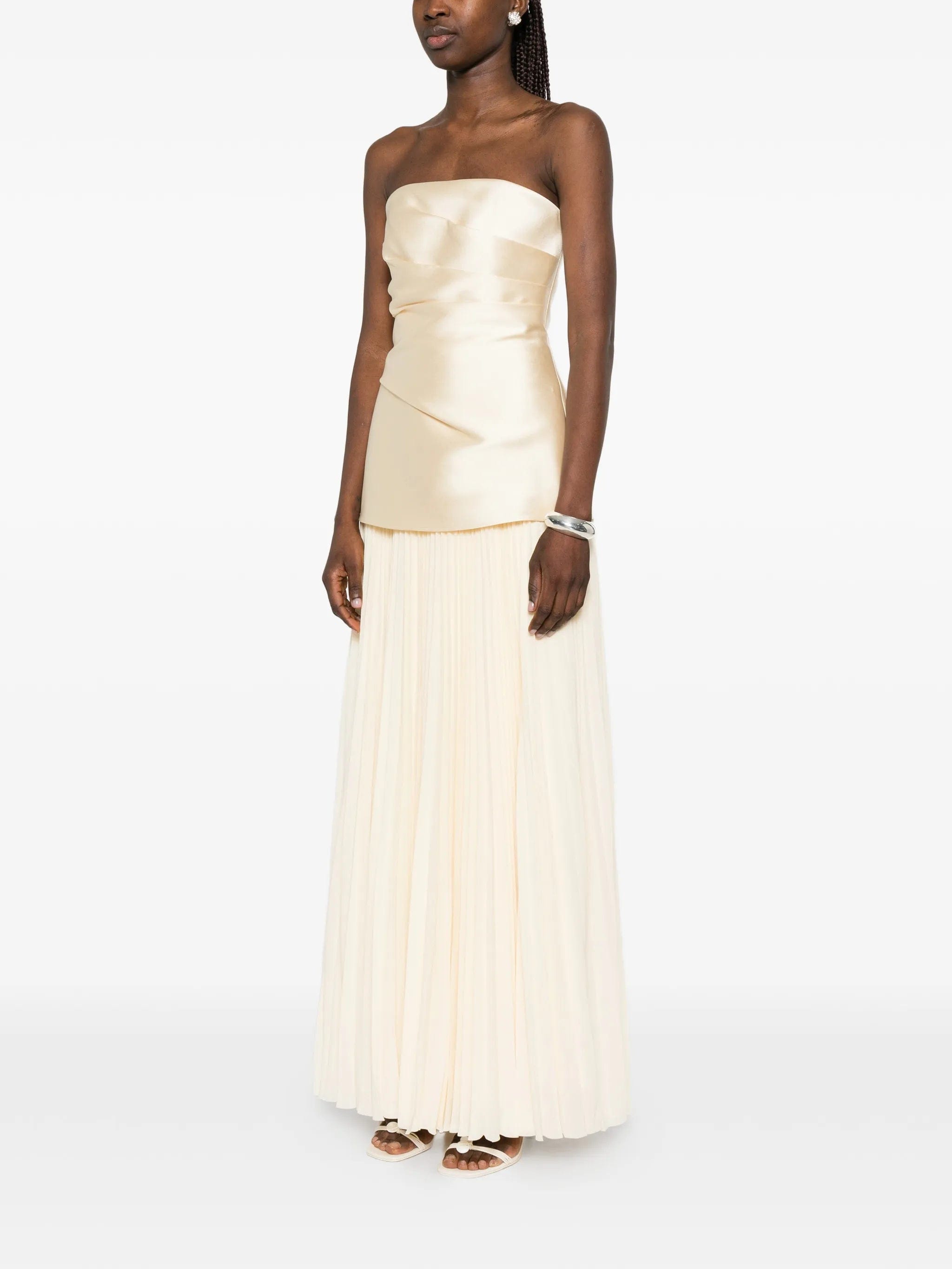 Solace London Claudette strapless pleated - skirt dress