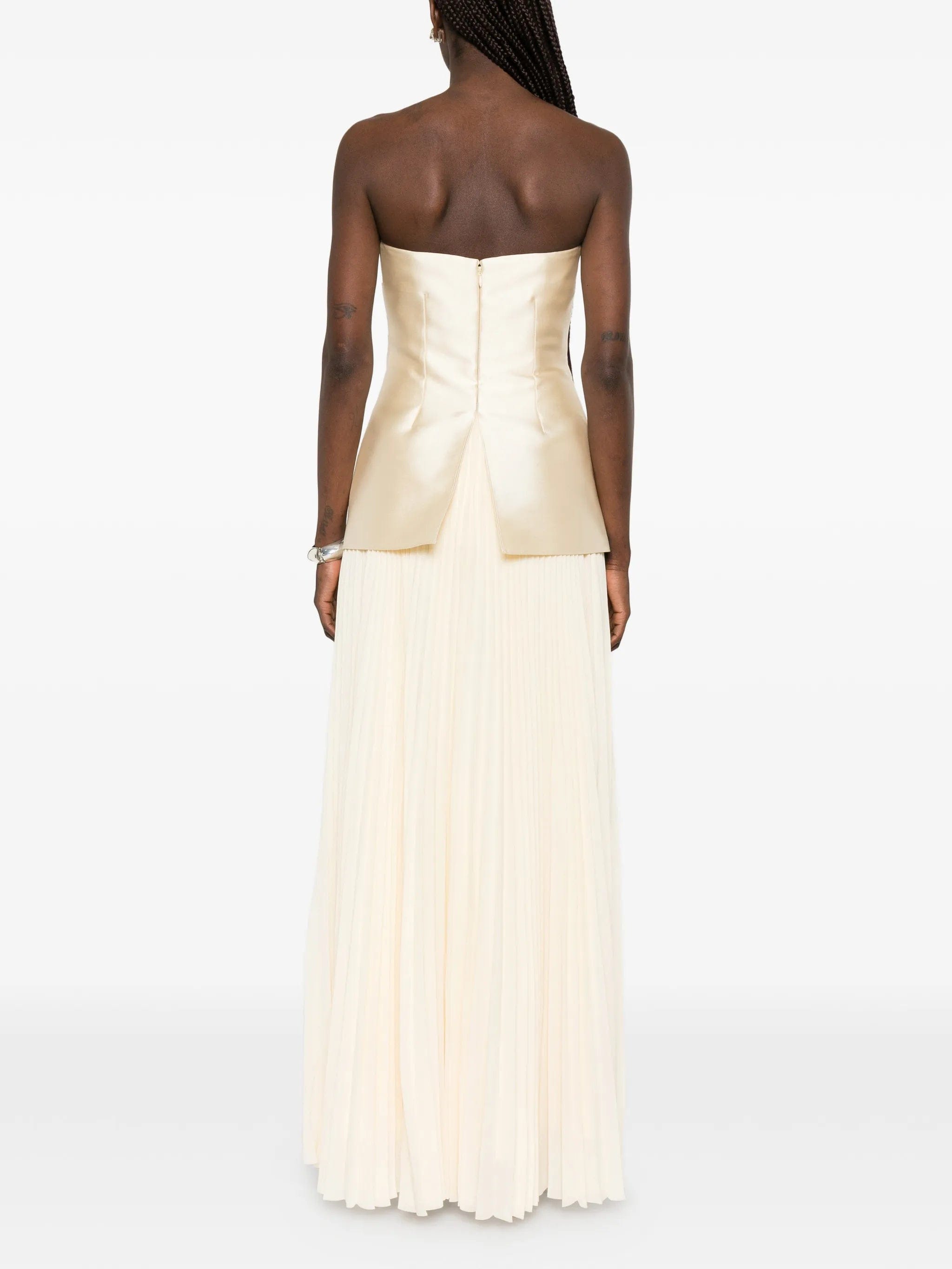 Solace London Claudette strapless pleated - skirt dress