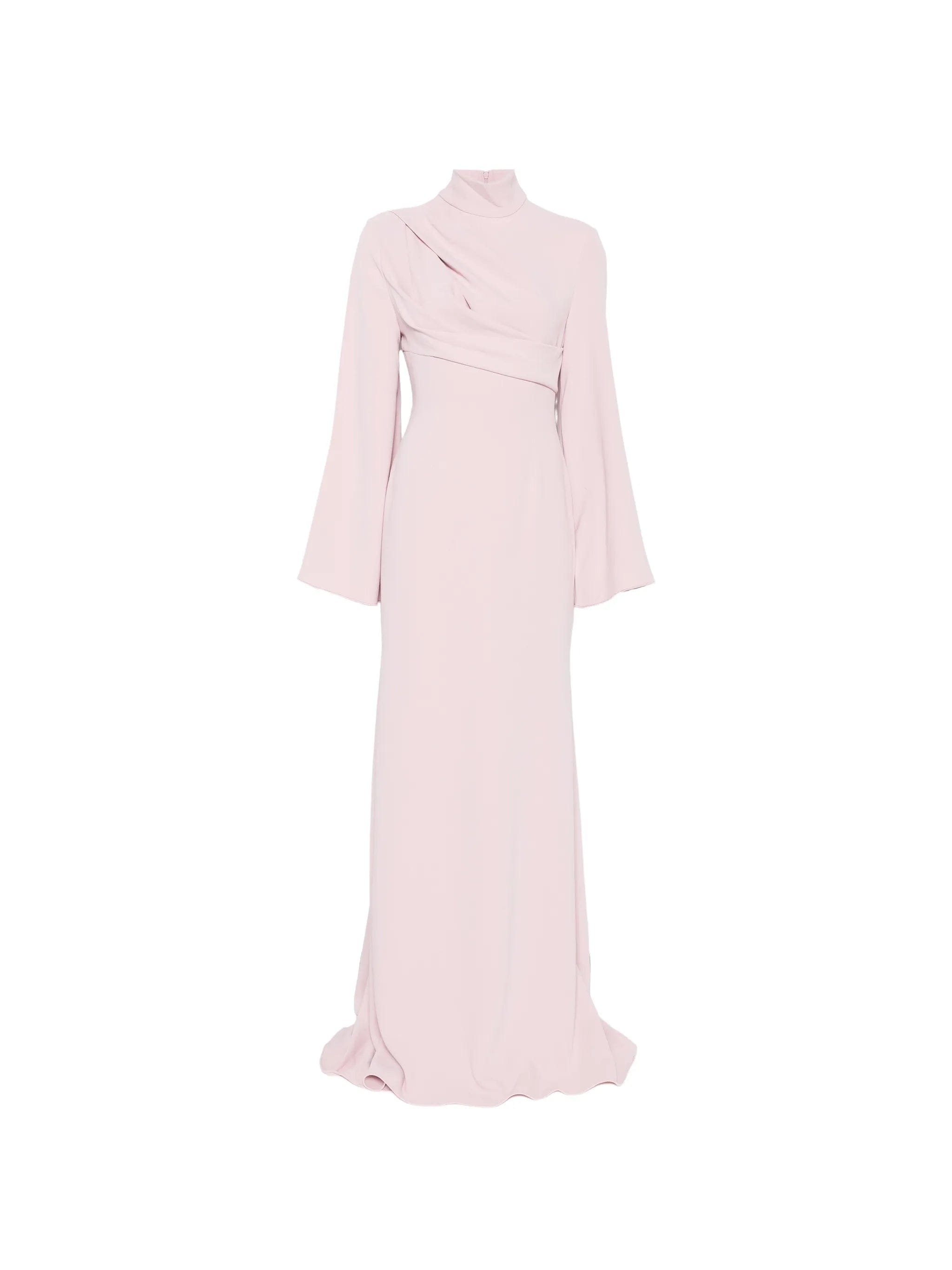 Solace London Swinton draped long - sleeves maxi dress