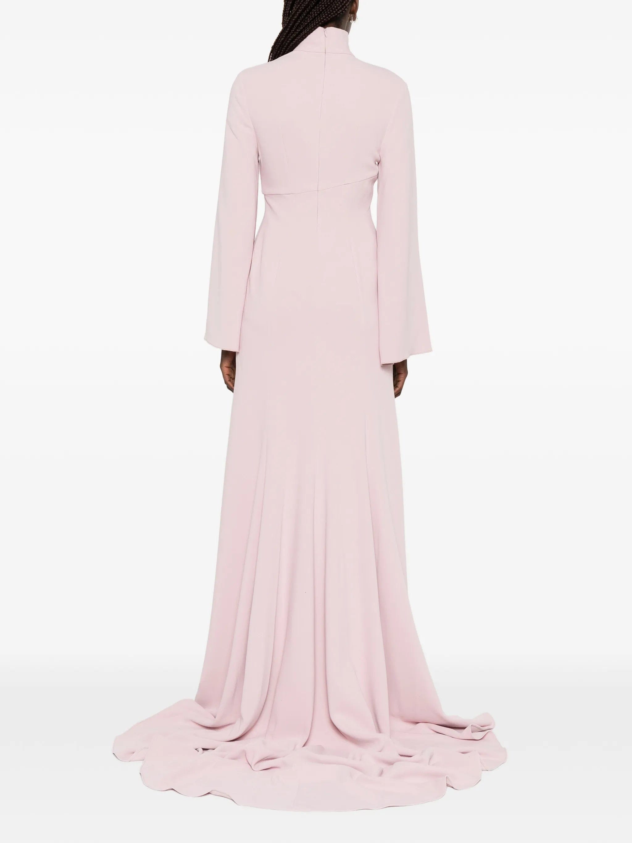 Solace London Swinton draped long - sleeves maxi dress