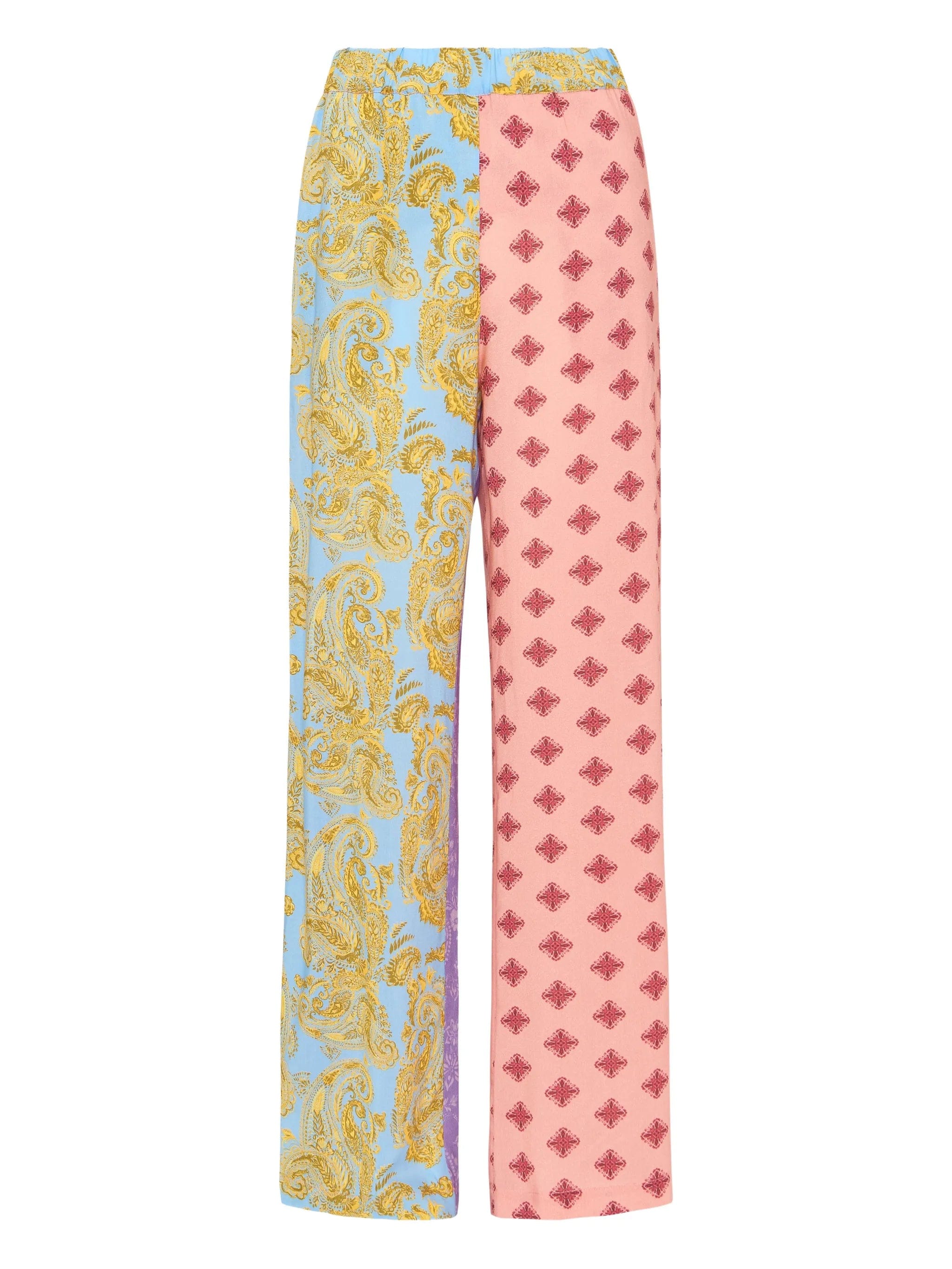 Donde Esteban Paisley patchwork trousers