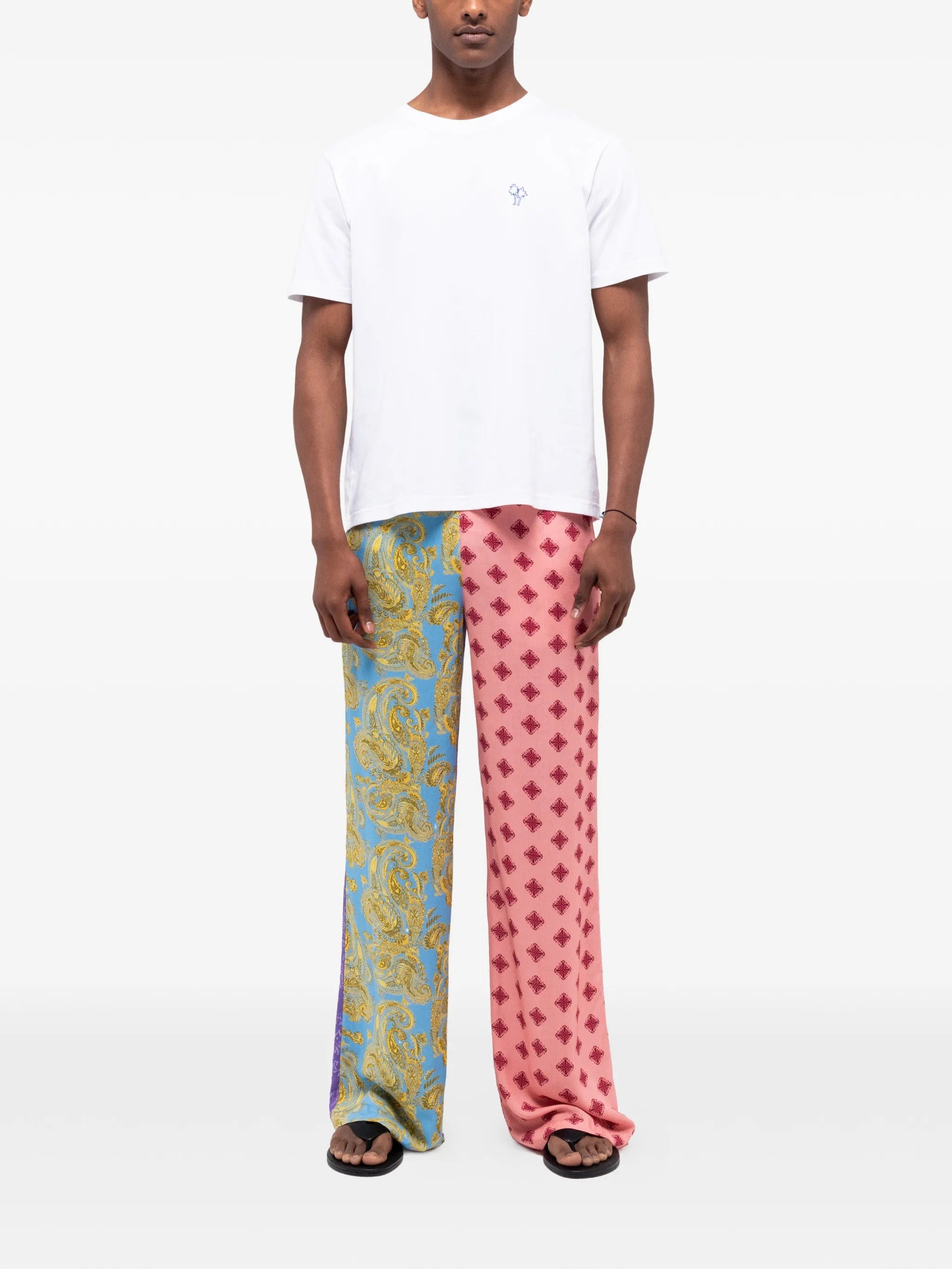 Donde Esteban Paisley patchwork trousers