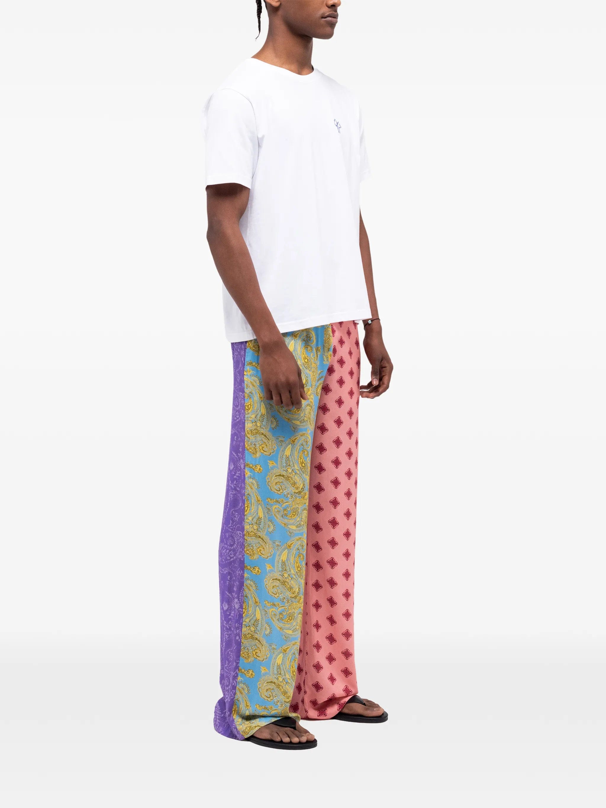 Donde Esteban Paisley patchwork trousers