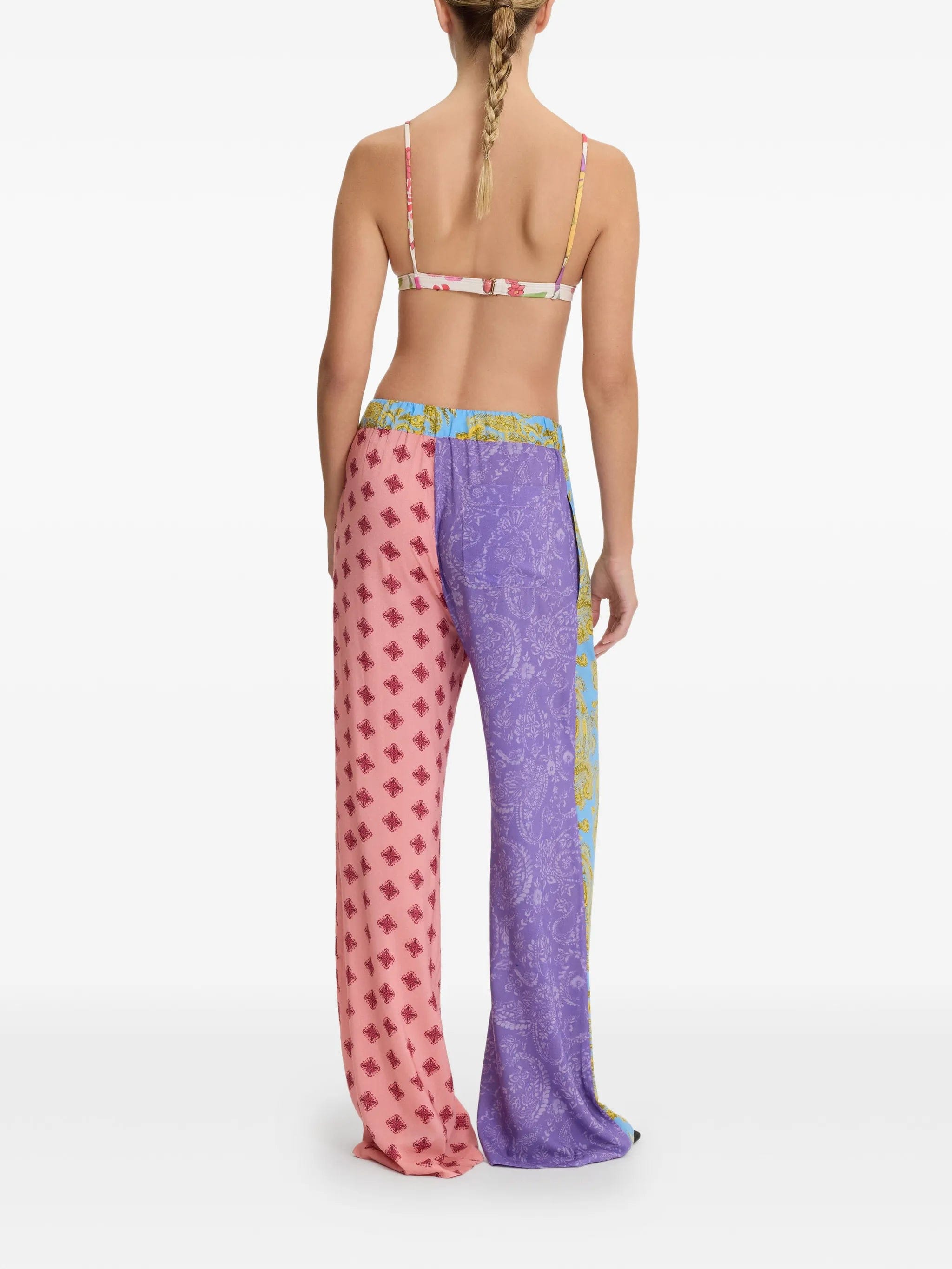 Donde Esteban Paisley patchwork trousers