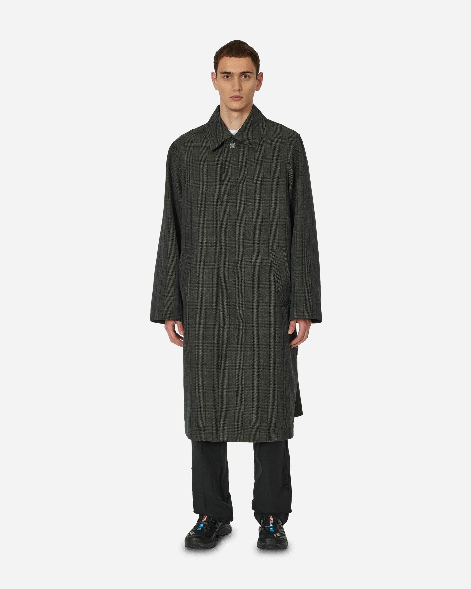 Song For The Mute Glen Check Mac Coat Charcoal