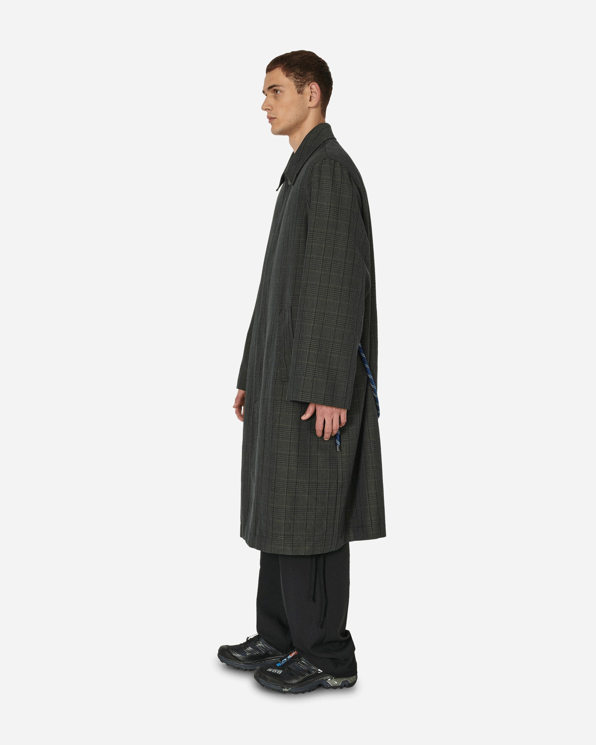 Song For The Mute Glen Check Mac Coat Charcoal