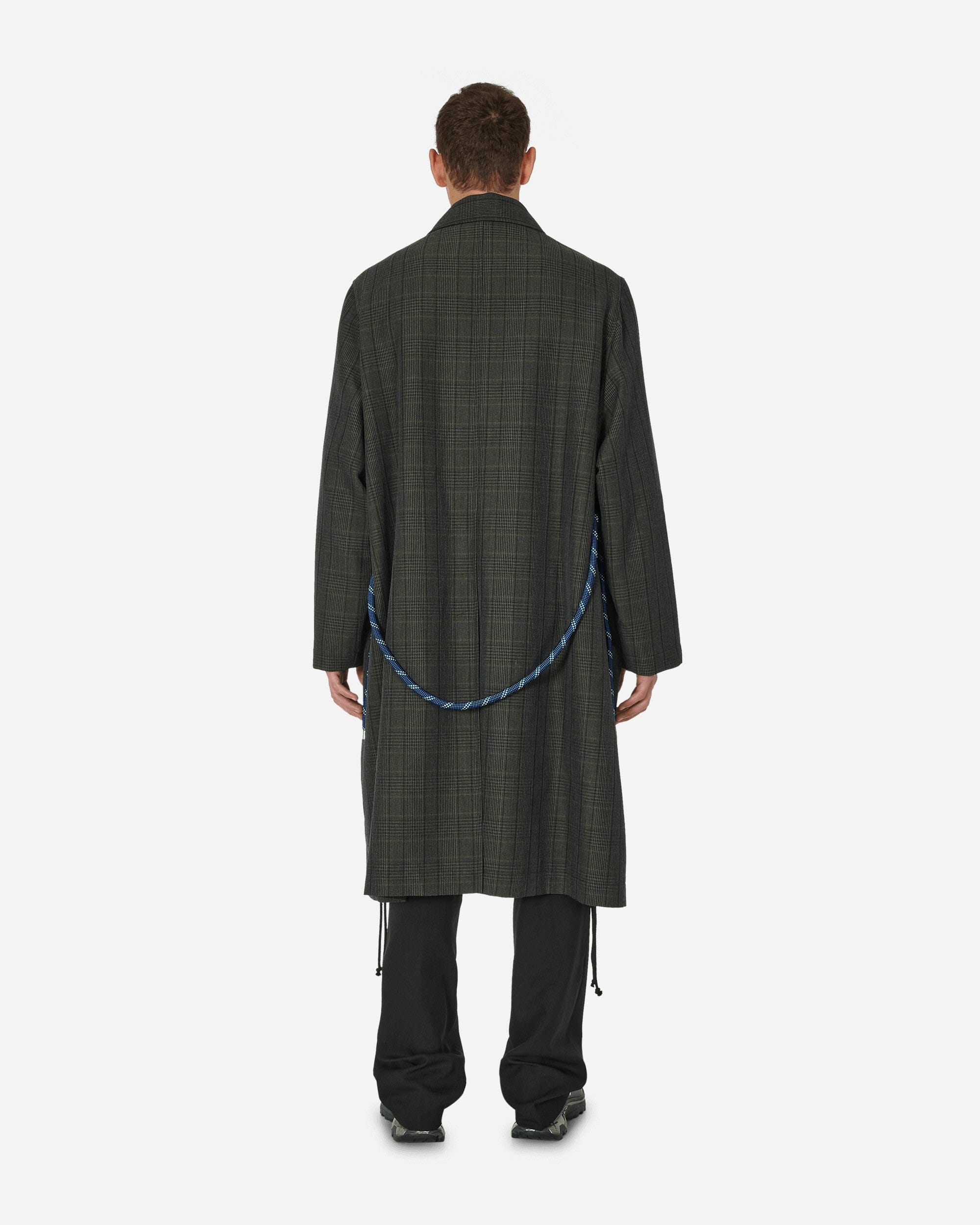 Song For The Mute Glen Check Mac Coat Charcoal