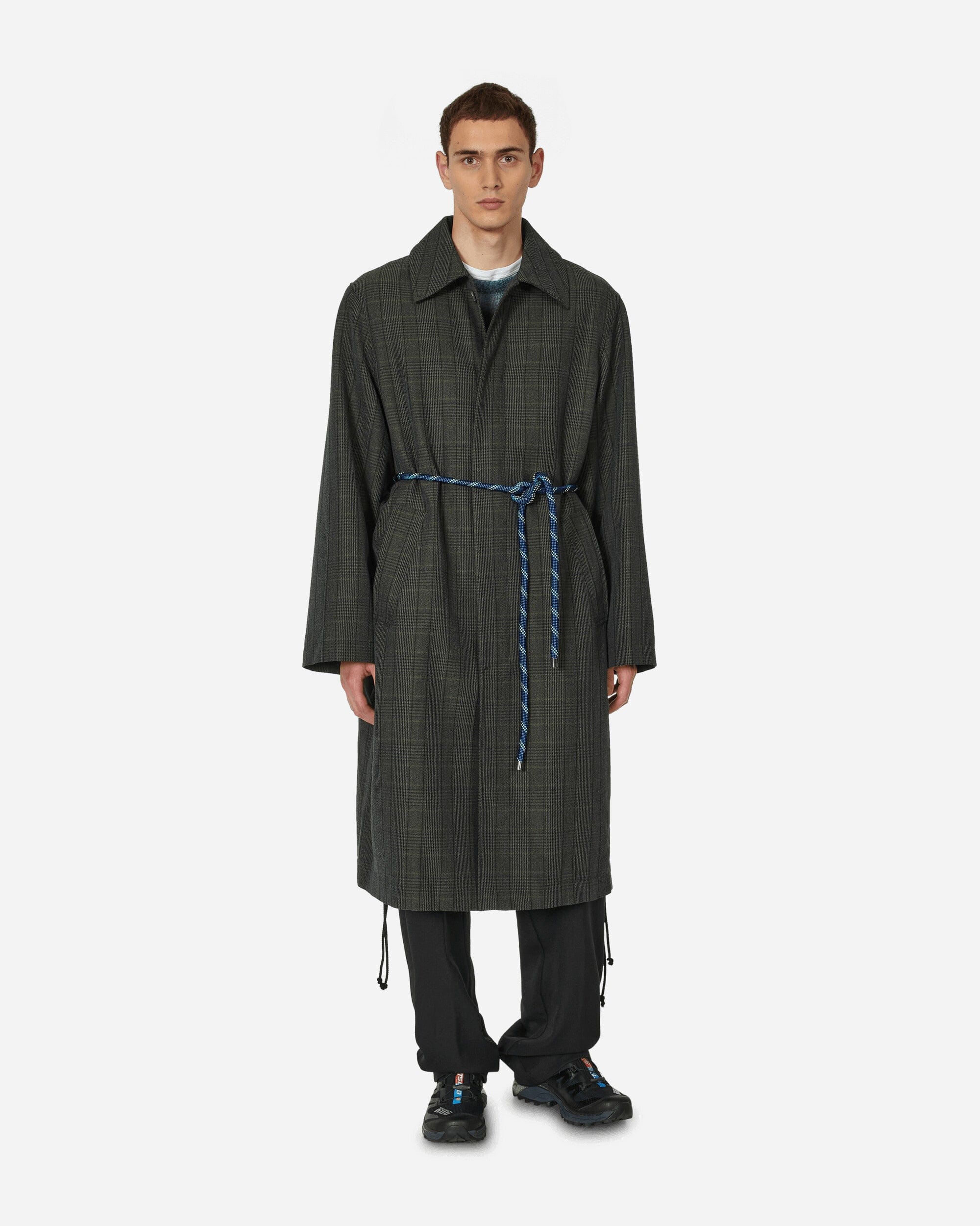Song For The Mute Glen Check Mac Coat Charcoal