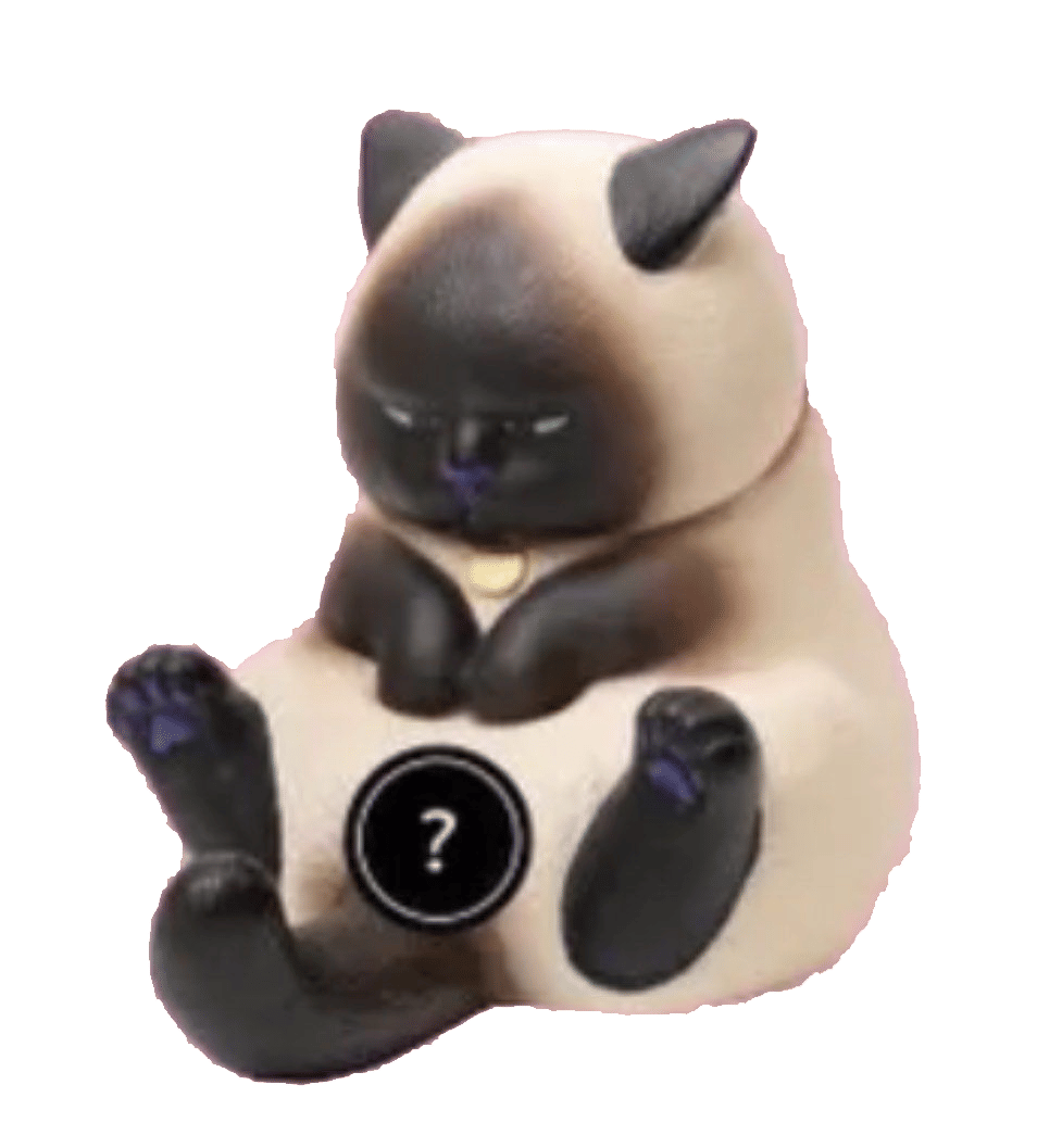 3dretro Crotch Staring Cat Vinyl Figure (Siamese) by CJoy