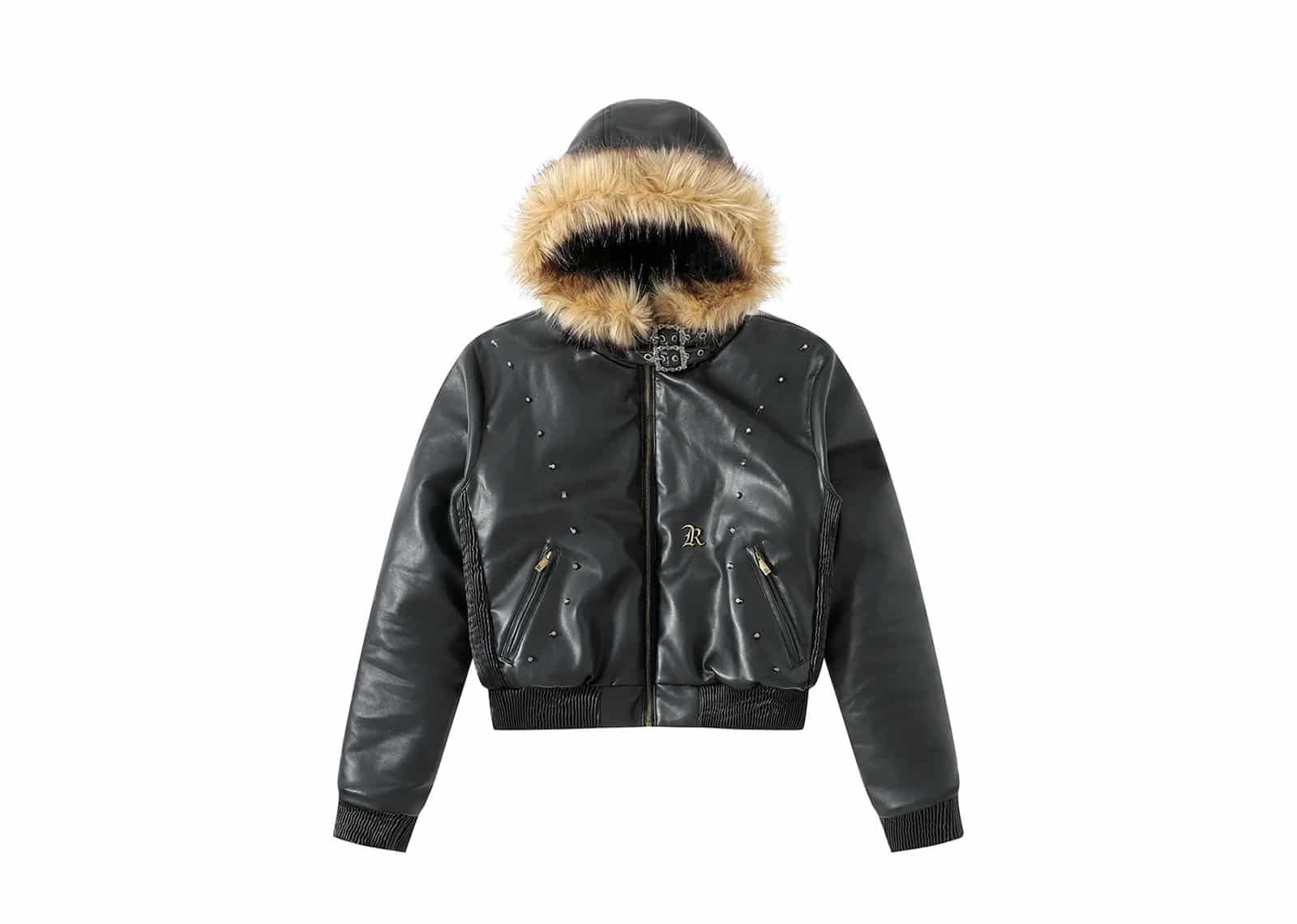 REGEN ZONE Faux Fur - lined Cotton Jacket Black