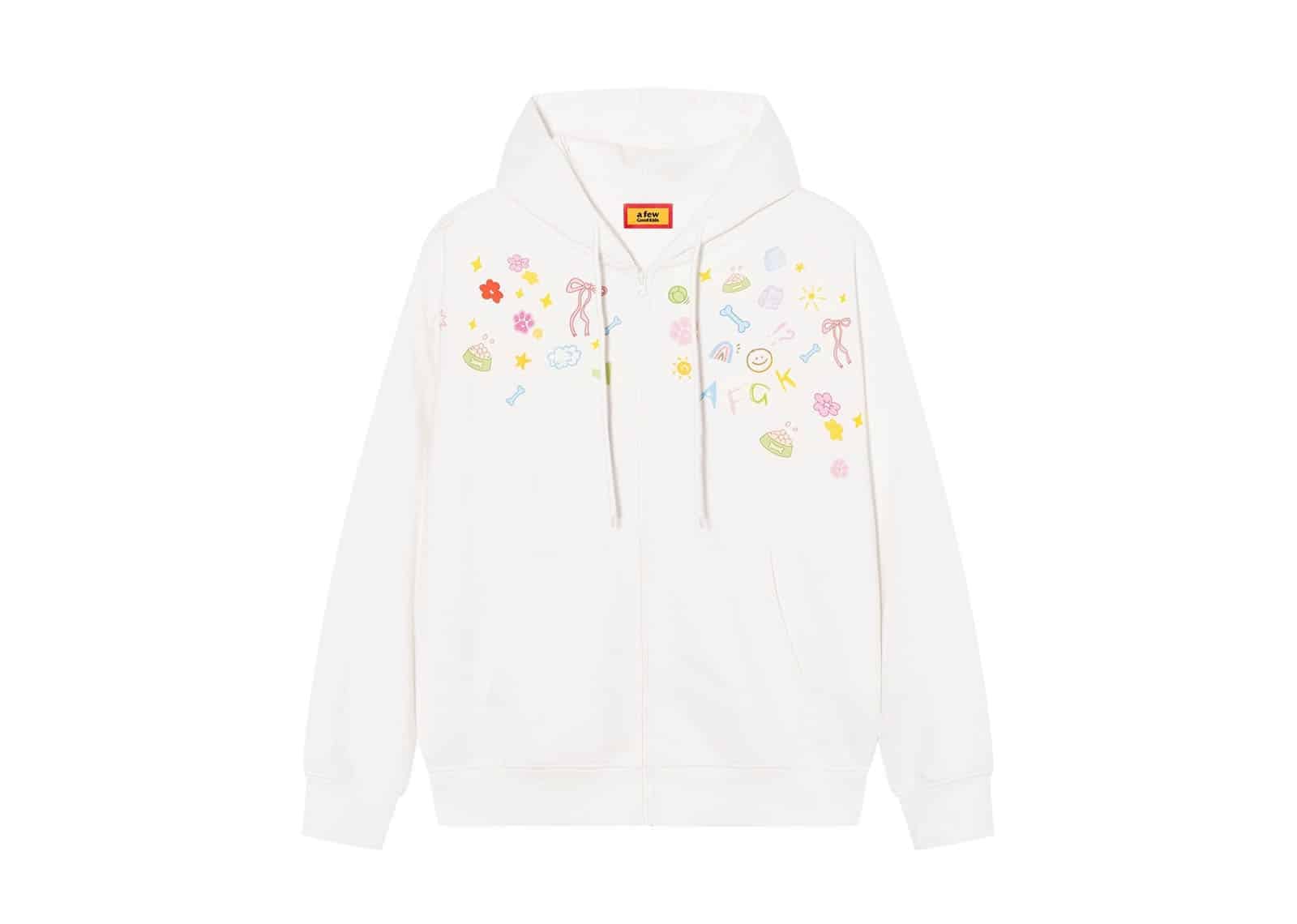 A Few Good Kids Puppy Element Zip Up Hoodie White